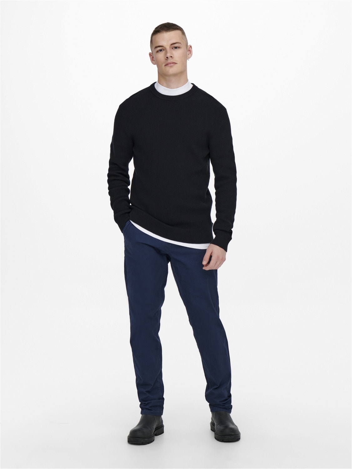ONLY & SONS Pull-overs Col ras du cou -Dark Navy - 22022855
