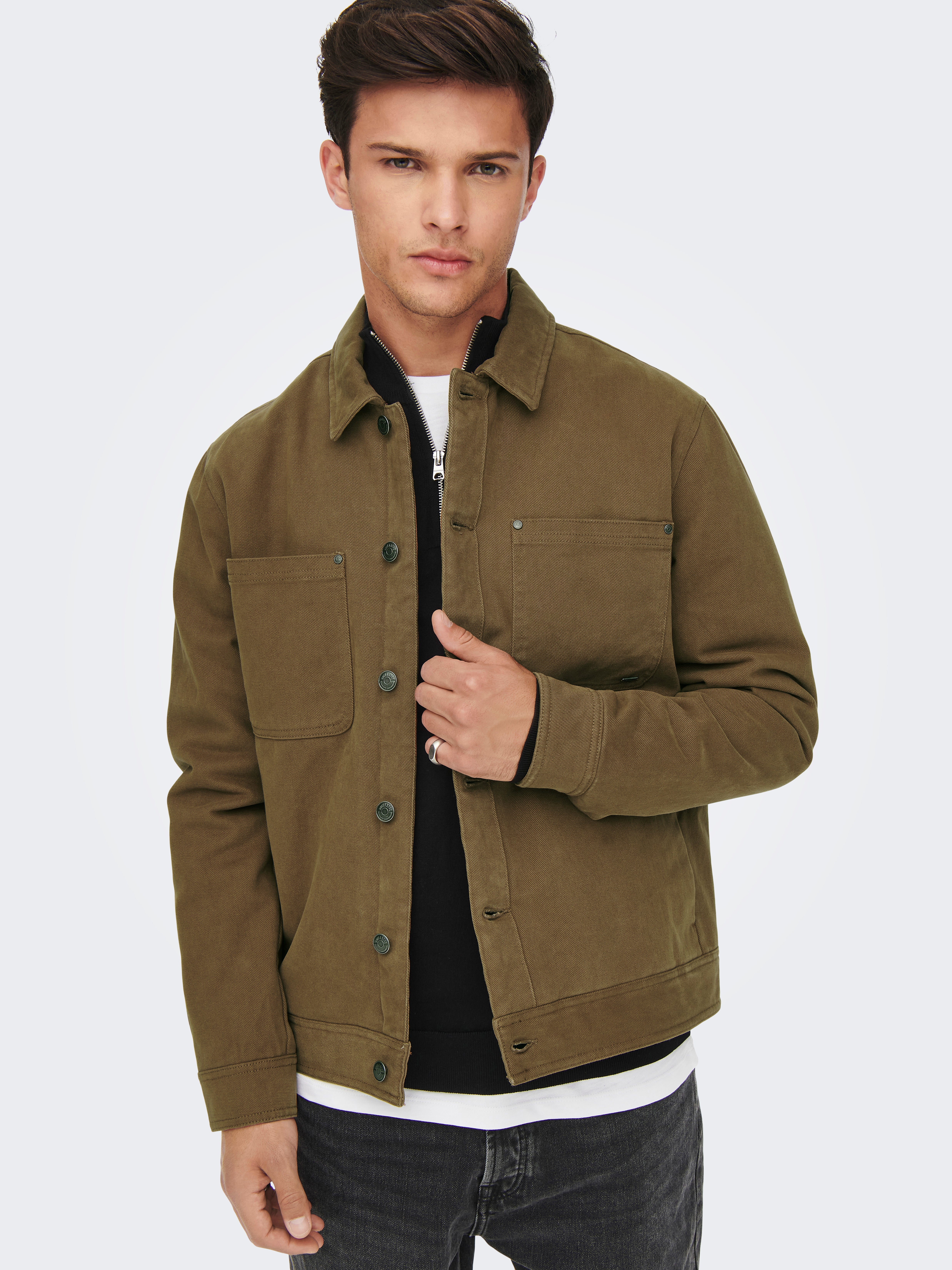 Long shirt outlet short jacket