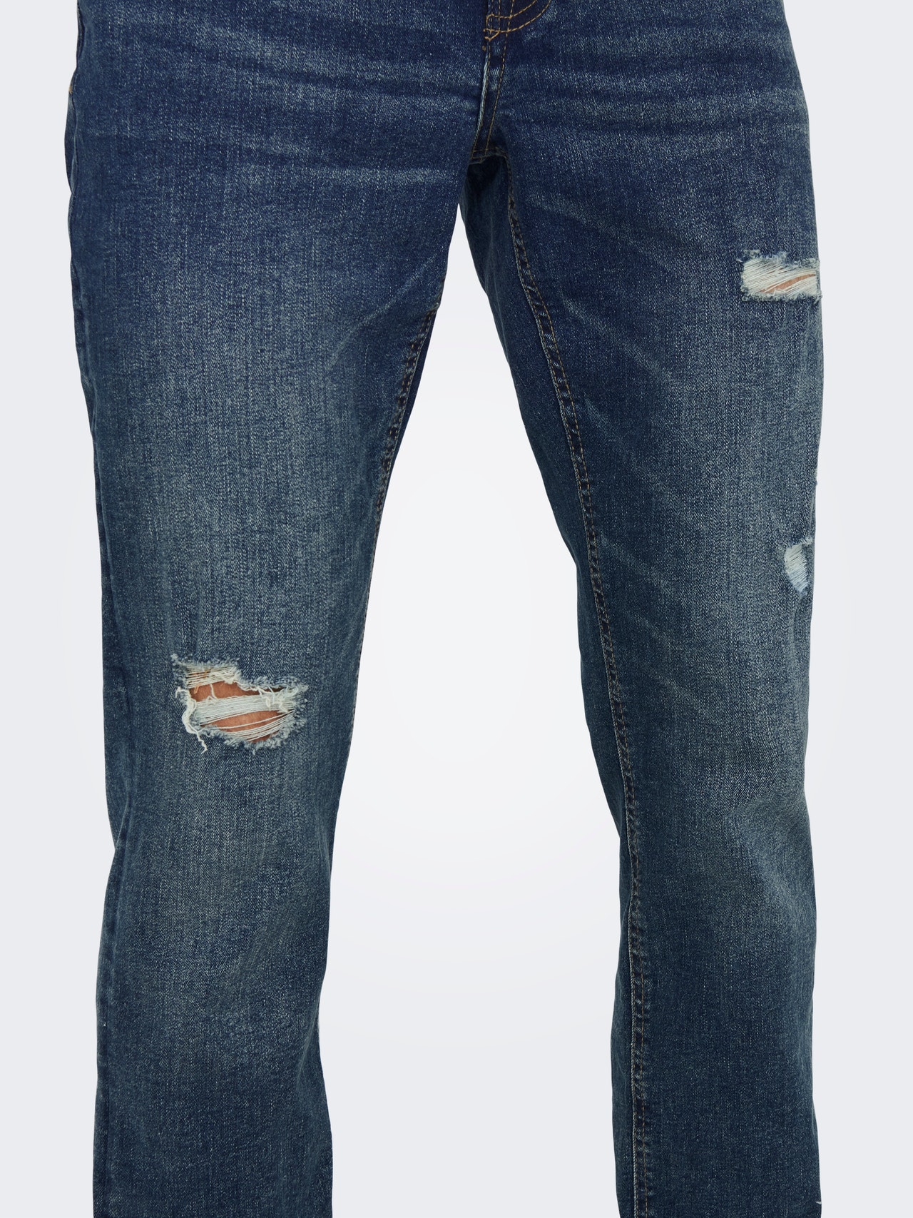 ONLY & SONS Slim Fit Middels høyt snitt Jeans -Blue Denim - 22022946