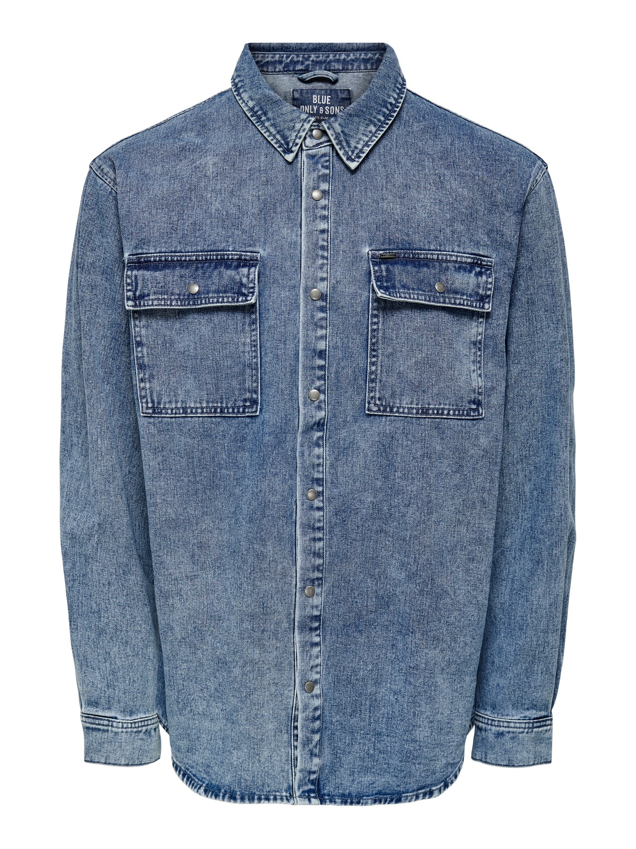 ONLY & SONS Camisas Corte regular Cuello de camisa -Blue Denim - 22022965