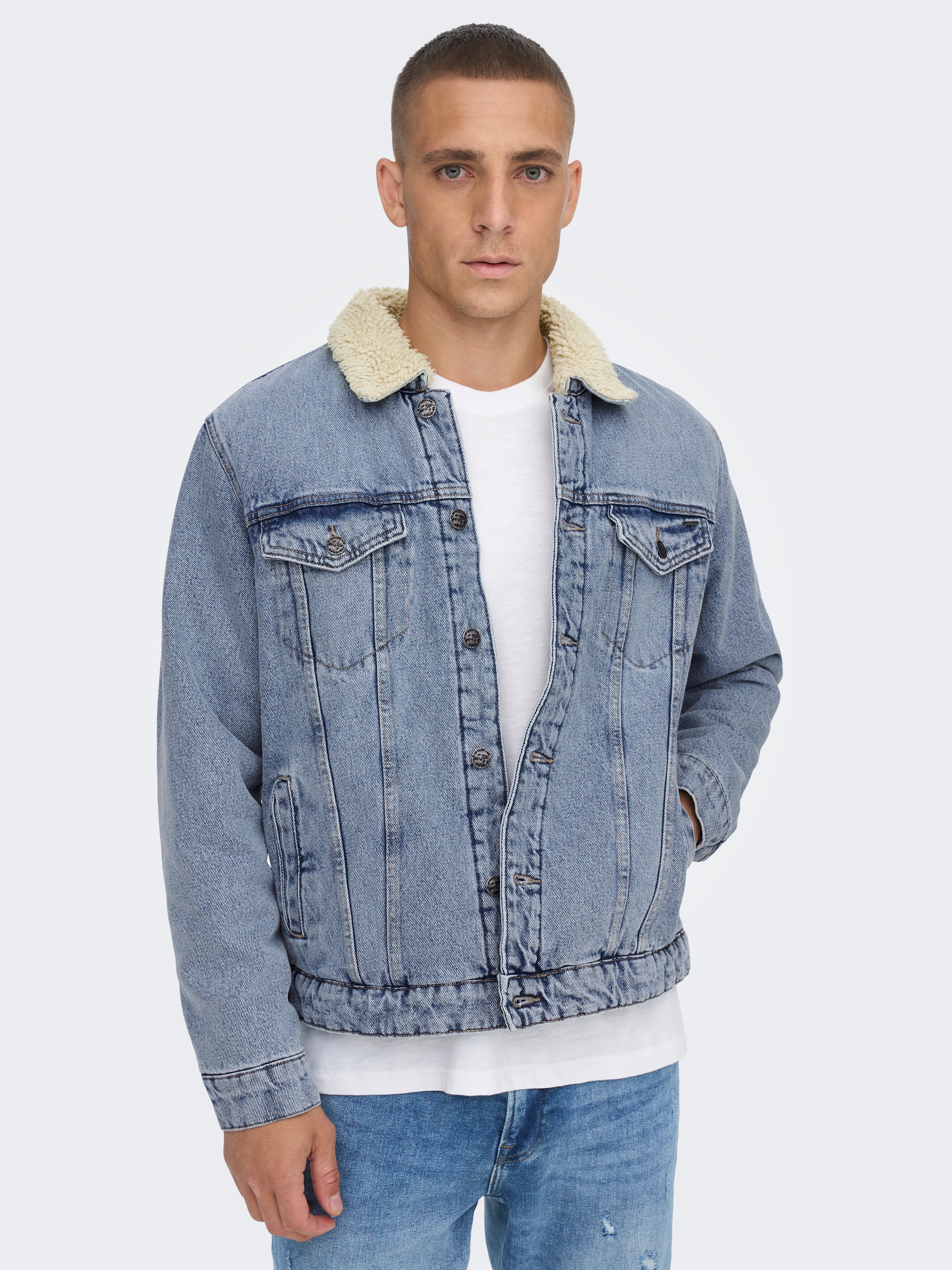 Only and sons denim on sale jacket