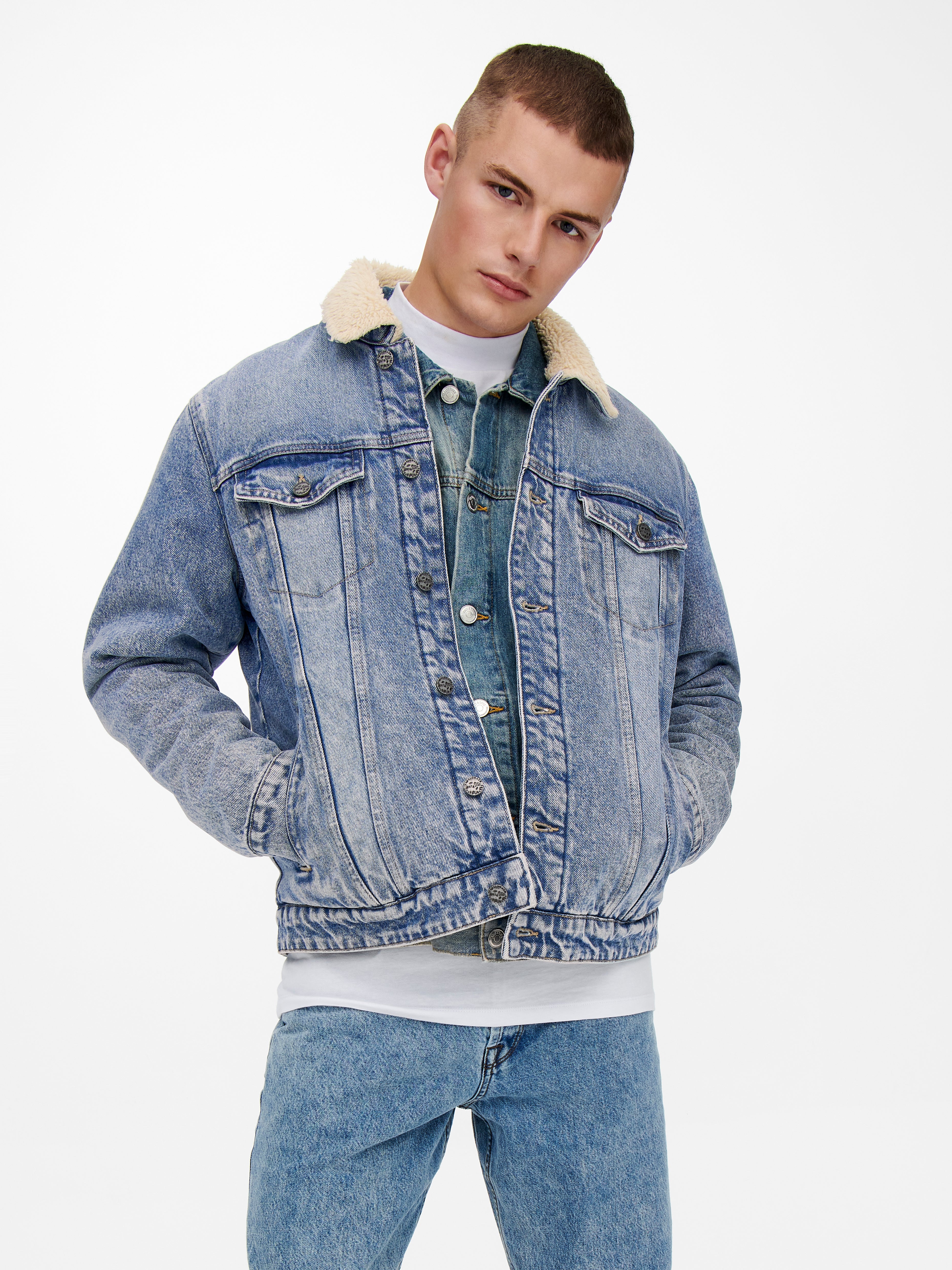 Bershka men's denim outlet jacket