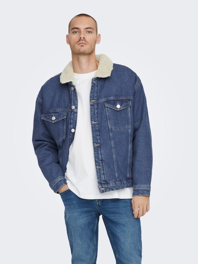 ONLY & SONS Denim jacket with teddy lining - 22023002