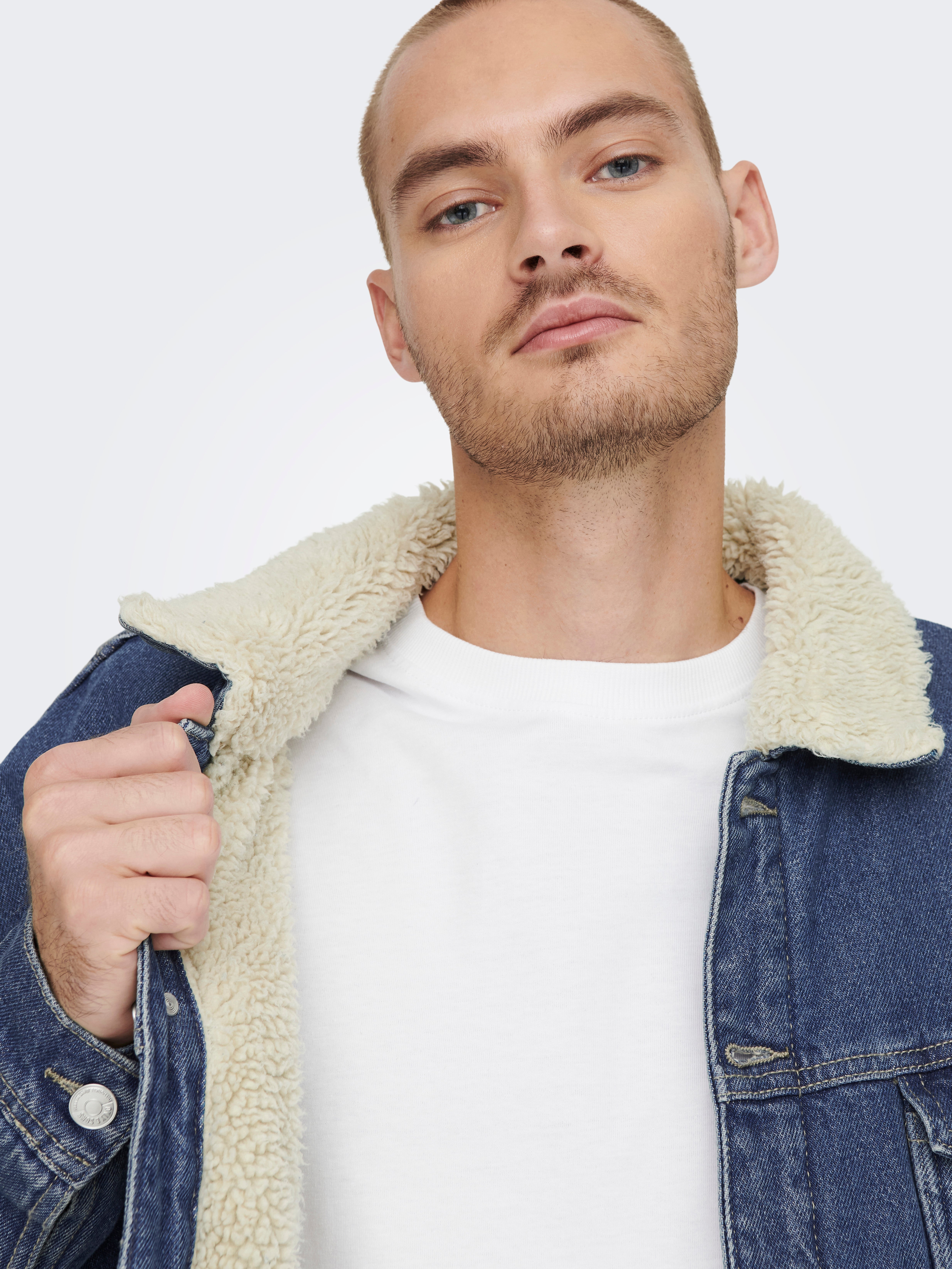 Lined denim hotsell jacket mens