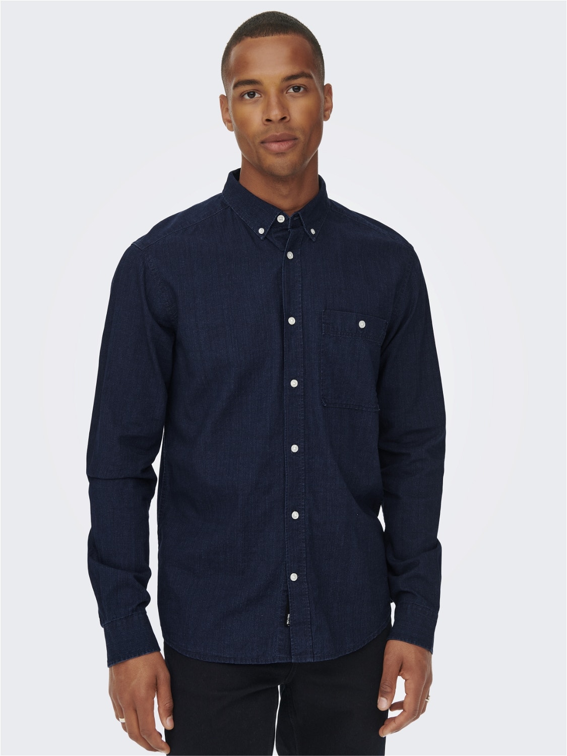 ONLY & SONS Regular Fit Shirt -Dark Blue Denim - 22023014