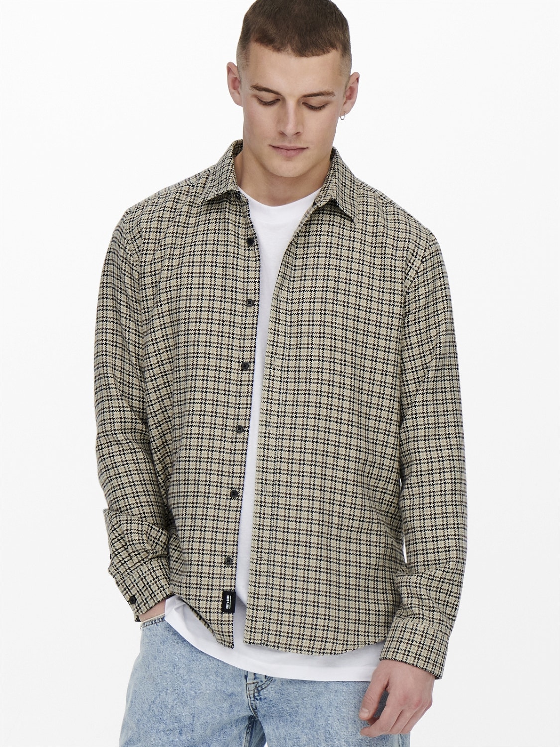 ONLY & SONS Regular Fit Check shirt -Silver Lining - 22023025