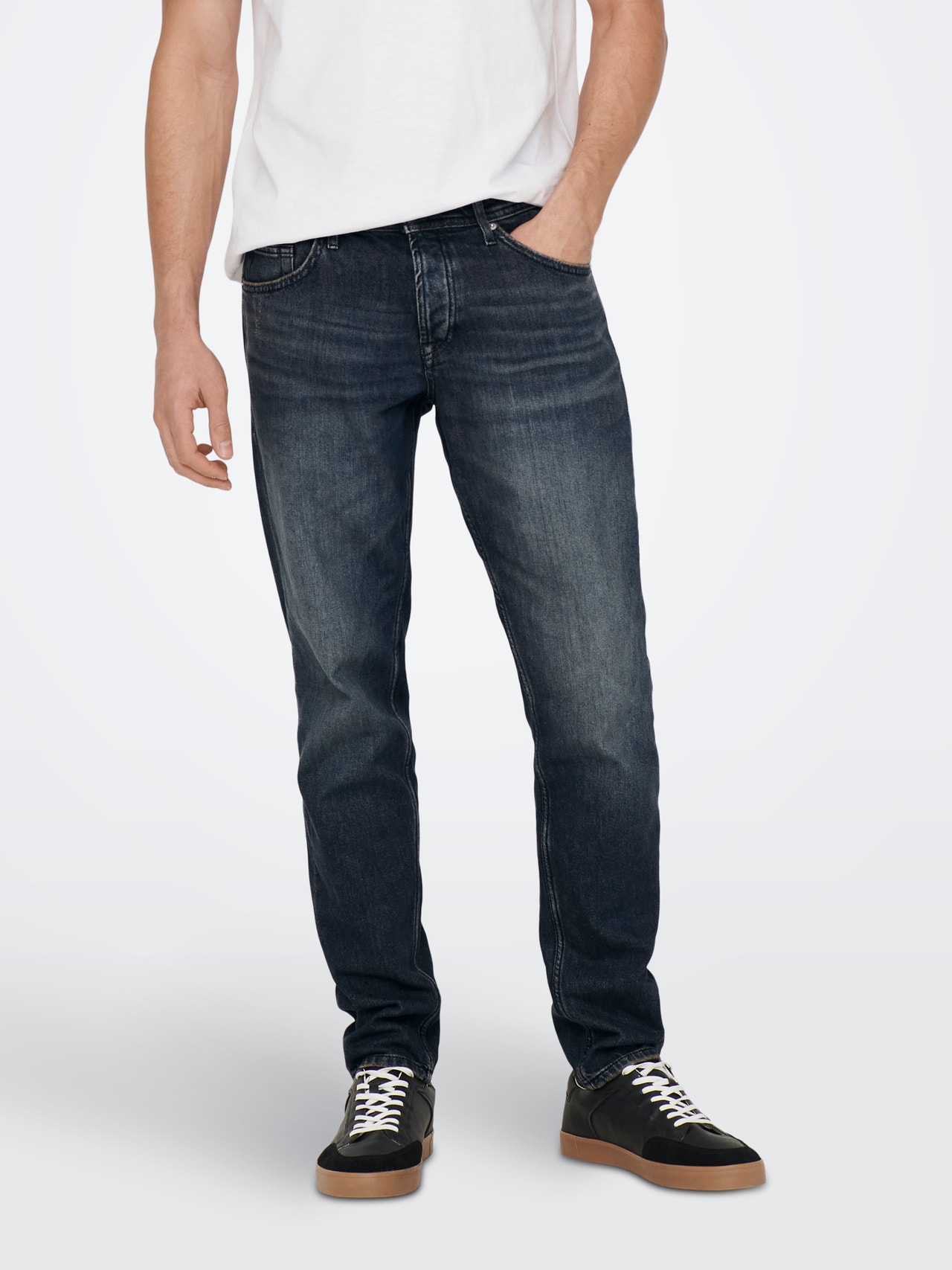 ONLY & SONS Verkürzt Mittlere Taille Jeans -Blue Denim - 22023026