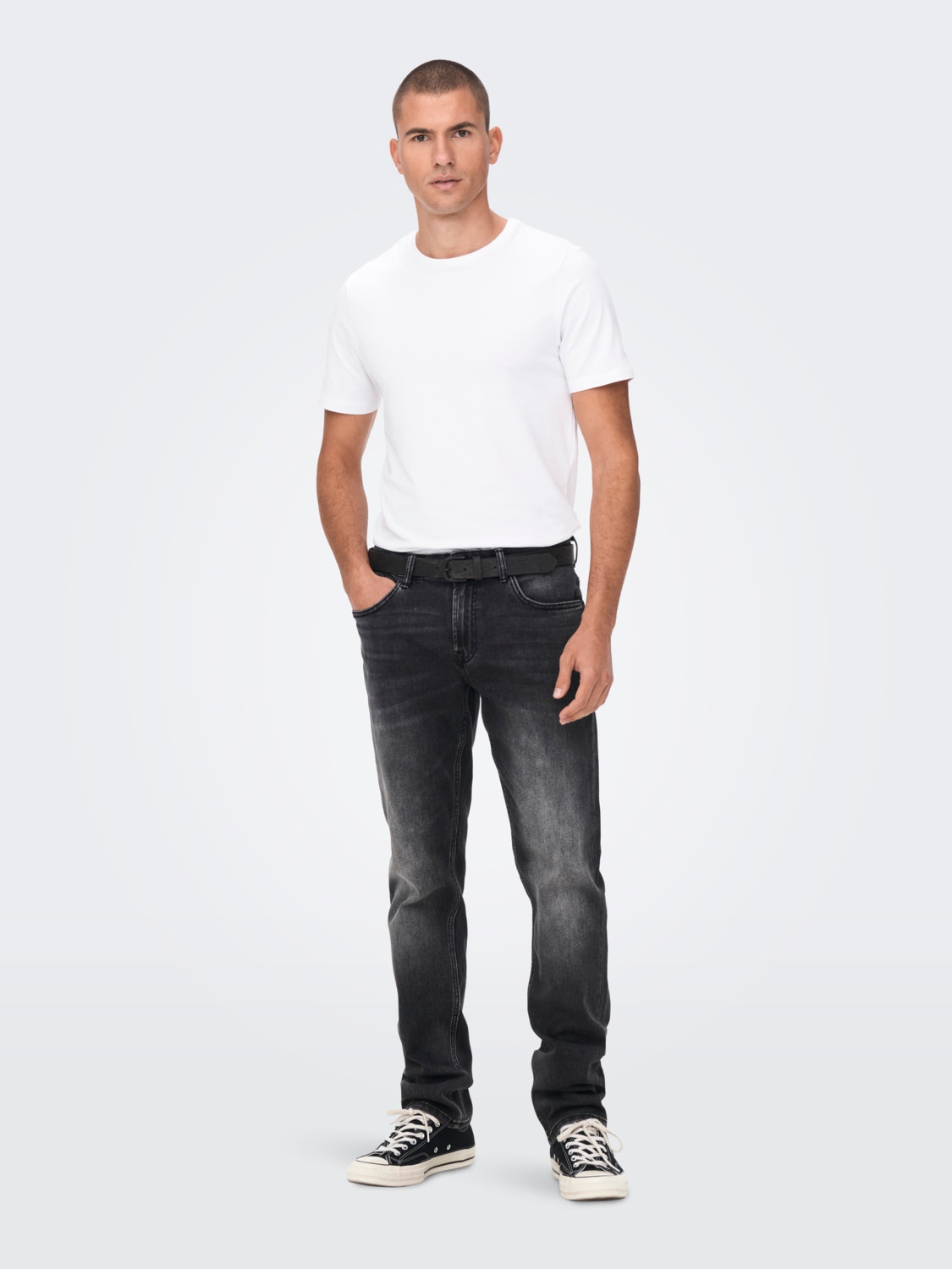 ONLY & SONS Regular Fit Mid rise Jeans -Grey Denim - 22023035
