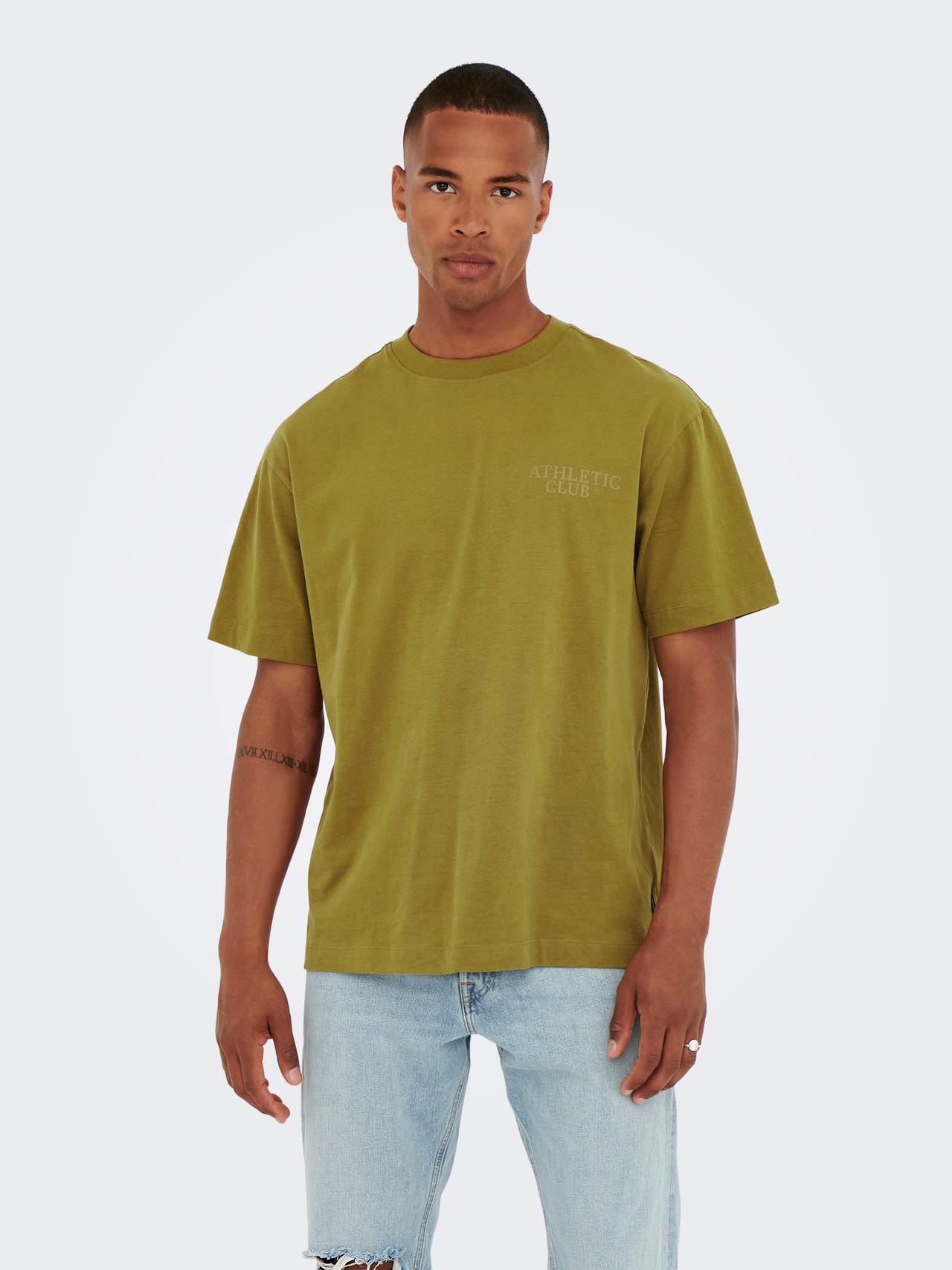 ONLY & SONS Normal passform O-ringning T-shirt -Plantation - 22023094