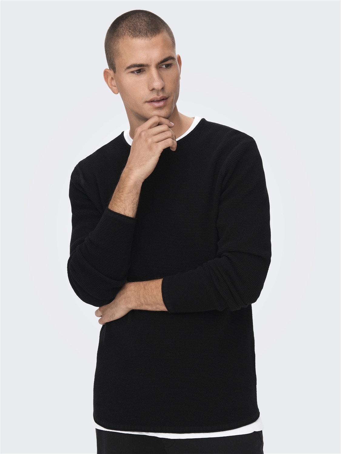 ONLY & SONS O-Neck Pullover -Black - 22023133
