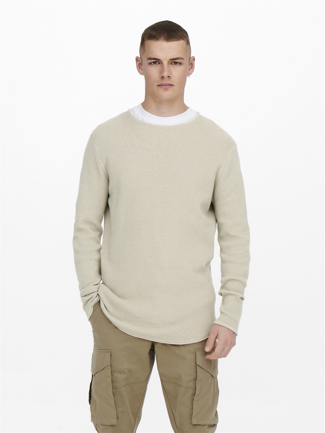 ONLY & SONS Round Neck Pullover -Silver Lining - 22023133