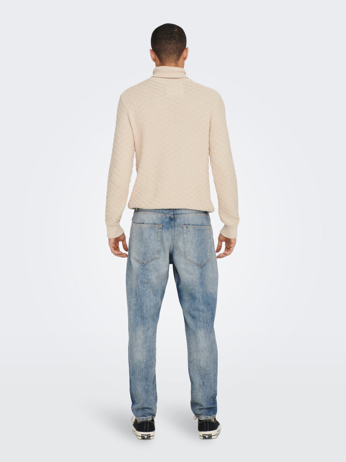 ONLY & SONS Cropped fit Mid waist Versleten zoom Jeans -Blue Denim - 22023149