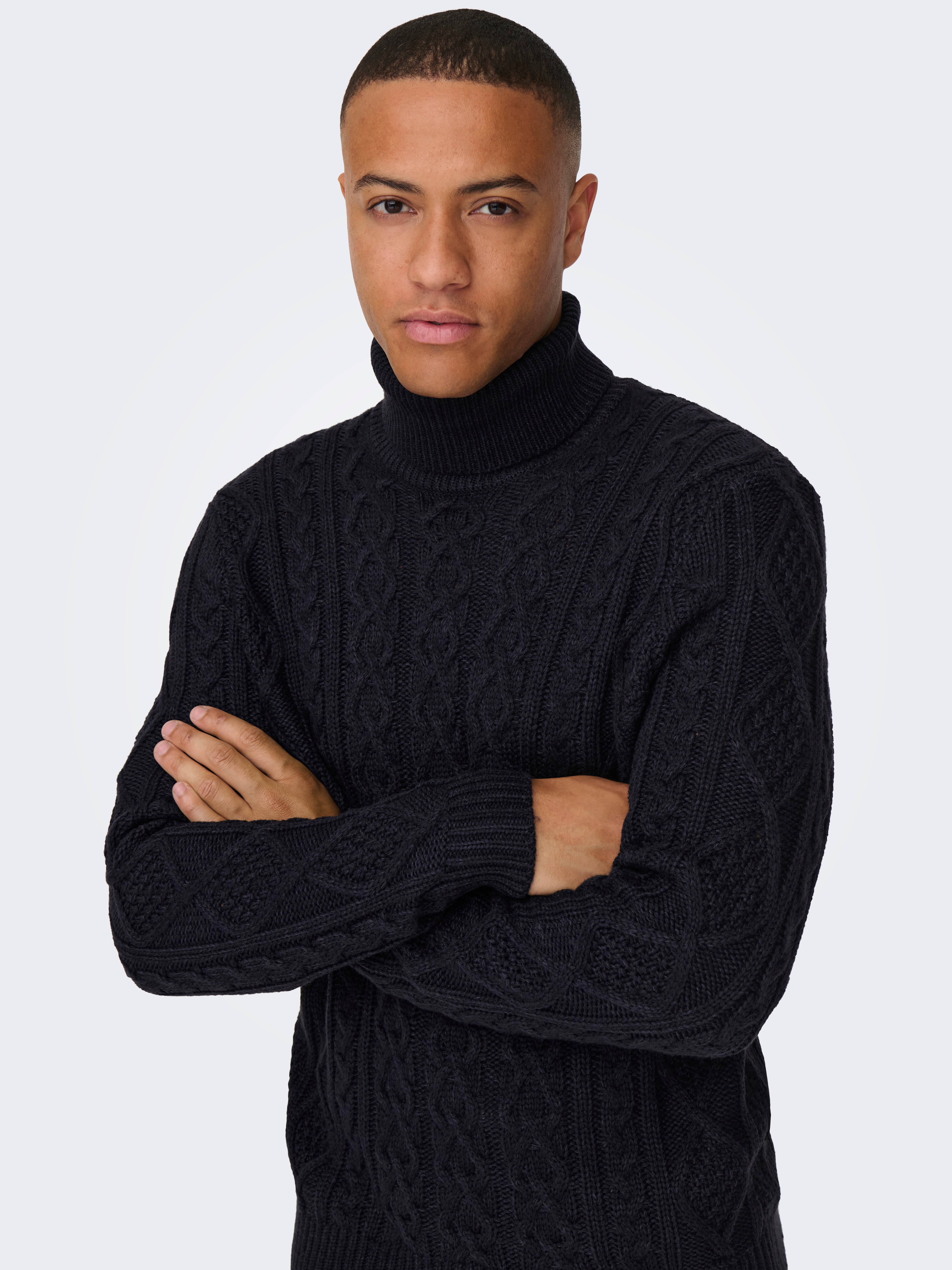 Roll neck wool hot sale jumper mens