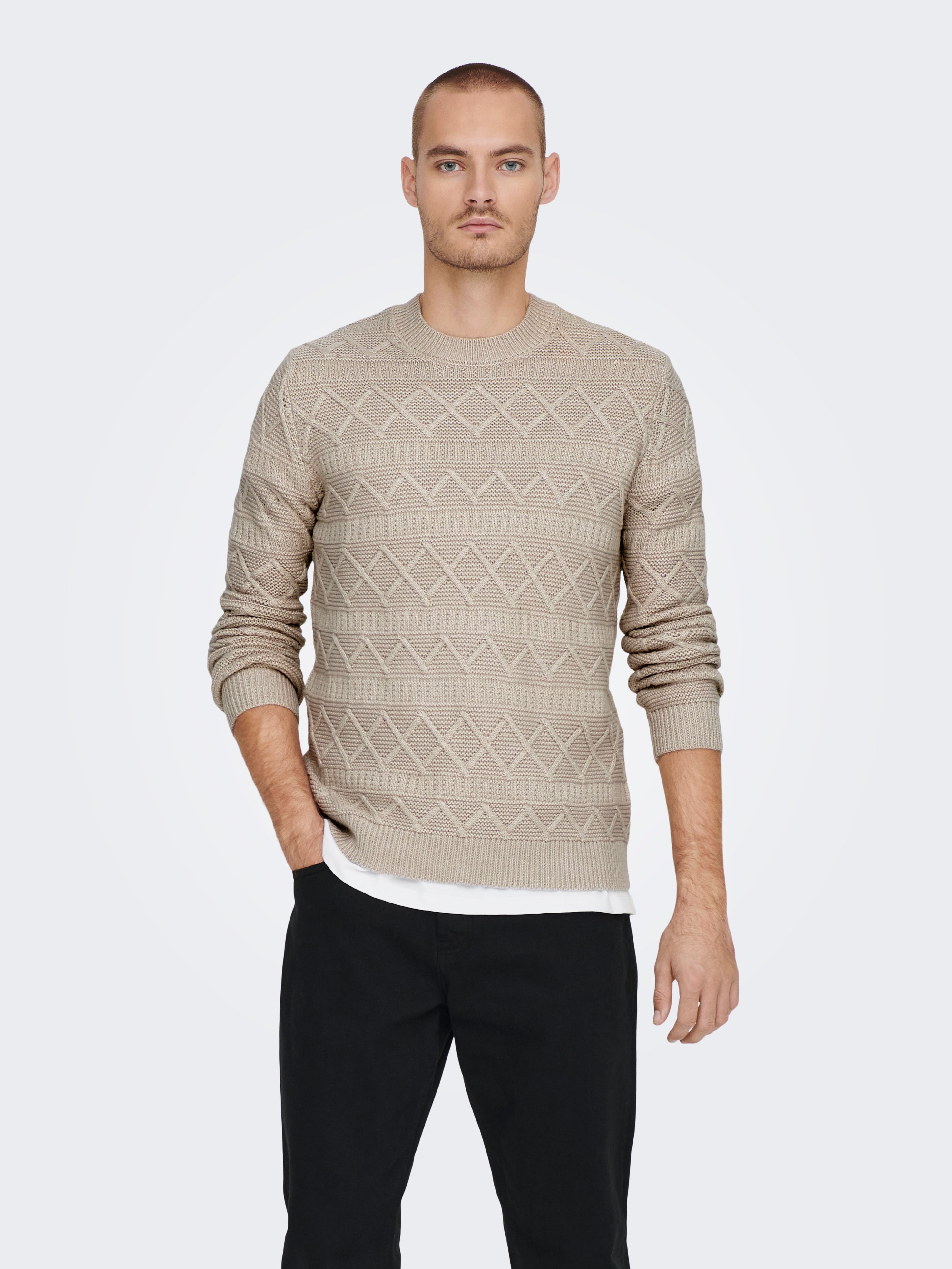 Black L discount 56% MEN FASHION Jumpers & Sweatshirts Knitted ONLY & SONS jumper 