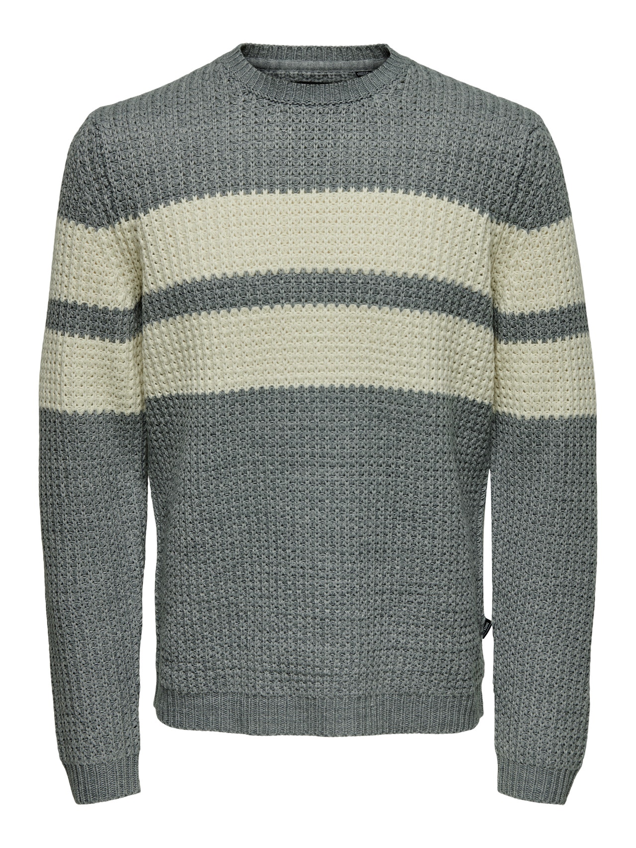 ONLY & SONS Textured knitted pullover -Medium Grey Melange - 22023195