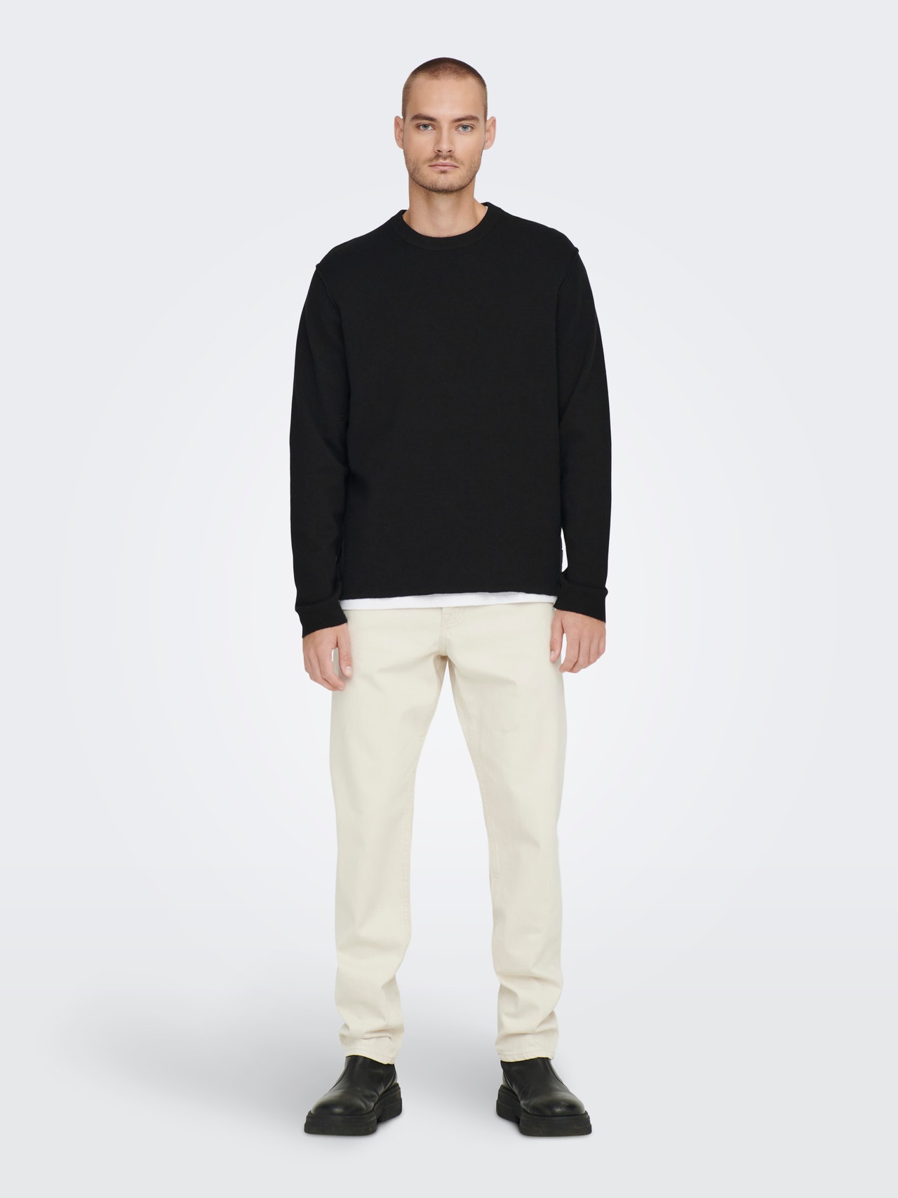 ONLY & SONS O-hals Pullover -Black - 22023200