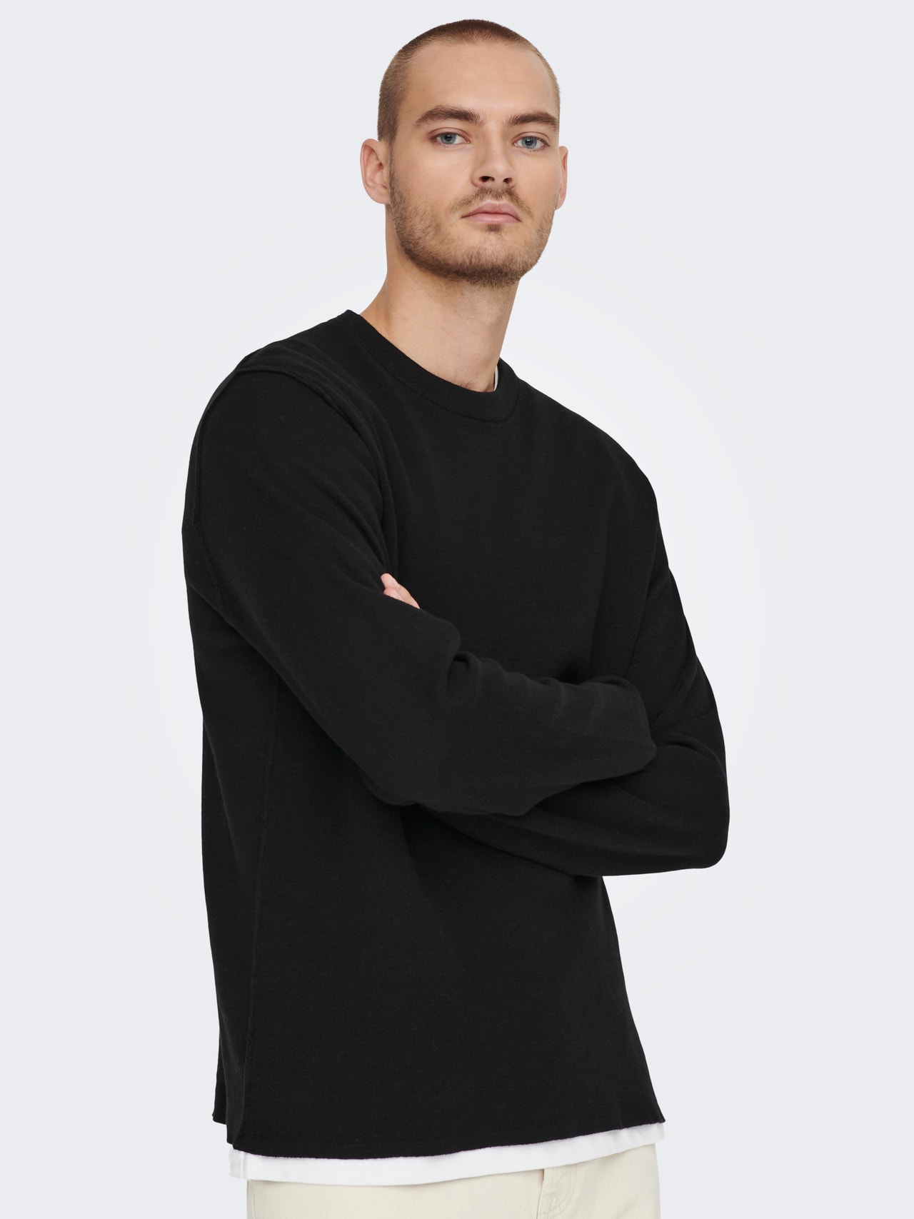 ONLY & SONS O-hals Pullover -Black - 22023200