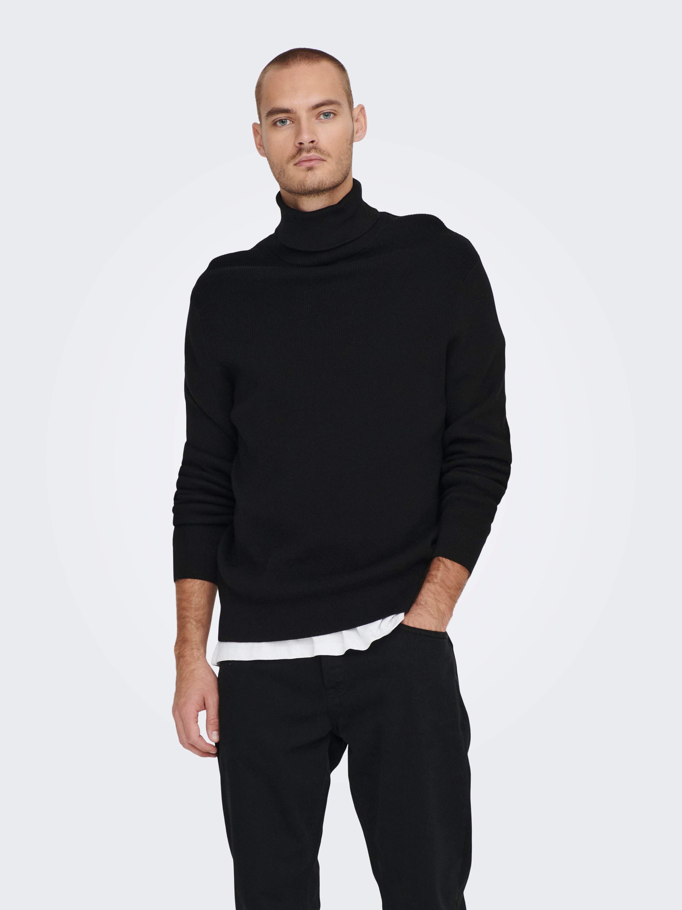 Pull overs Col roul Noir ONLY SONS