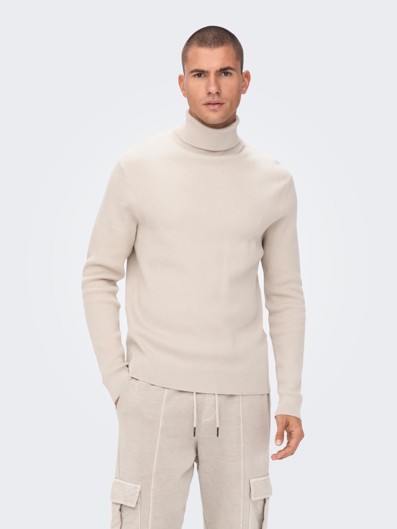 ONLY & SONS Rolkraag Pullover -Silver Lining - 22023202
