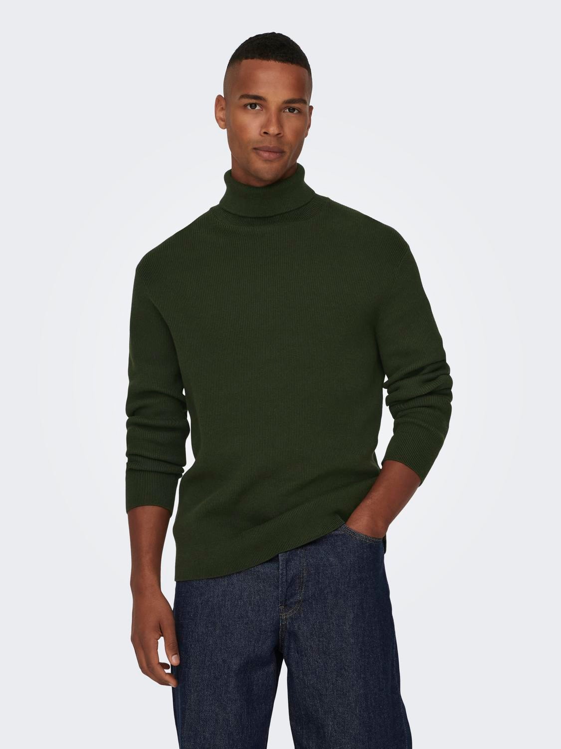 ONLY & SONS Roll neck Pullover -Rosin - 22023202