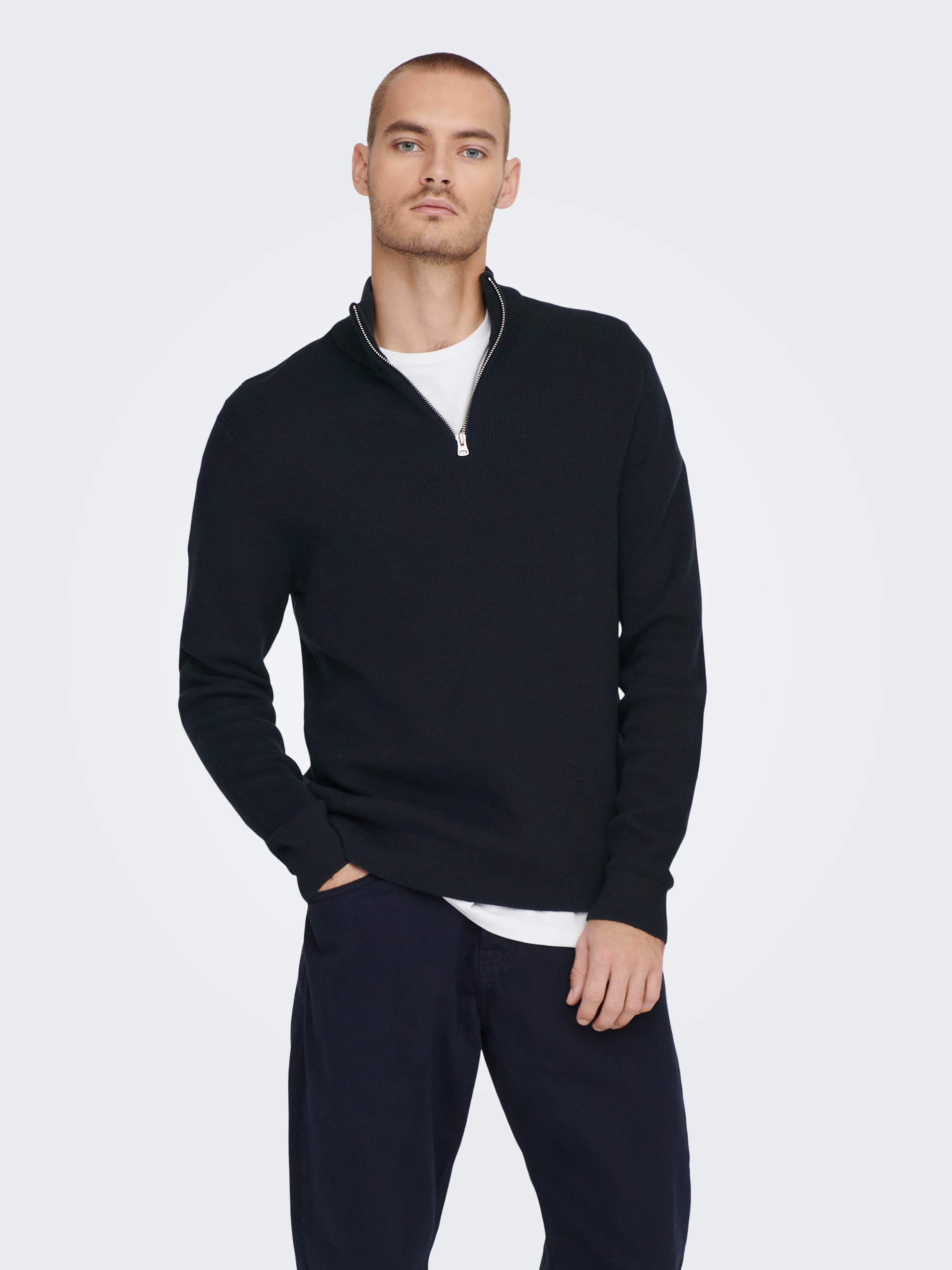 Only & Sons - ONSERIC pull en tricot structuré - Light Grey Melange Only & Sons - ONSERIC pull en tricot structuré - Light Grey Melange