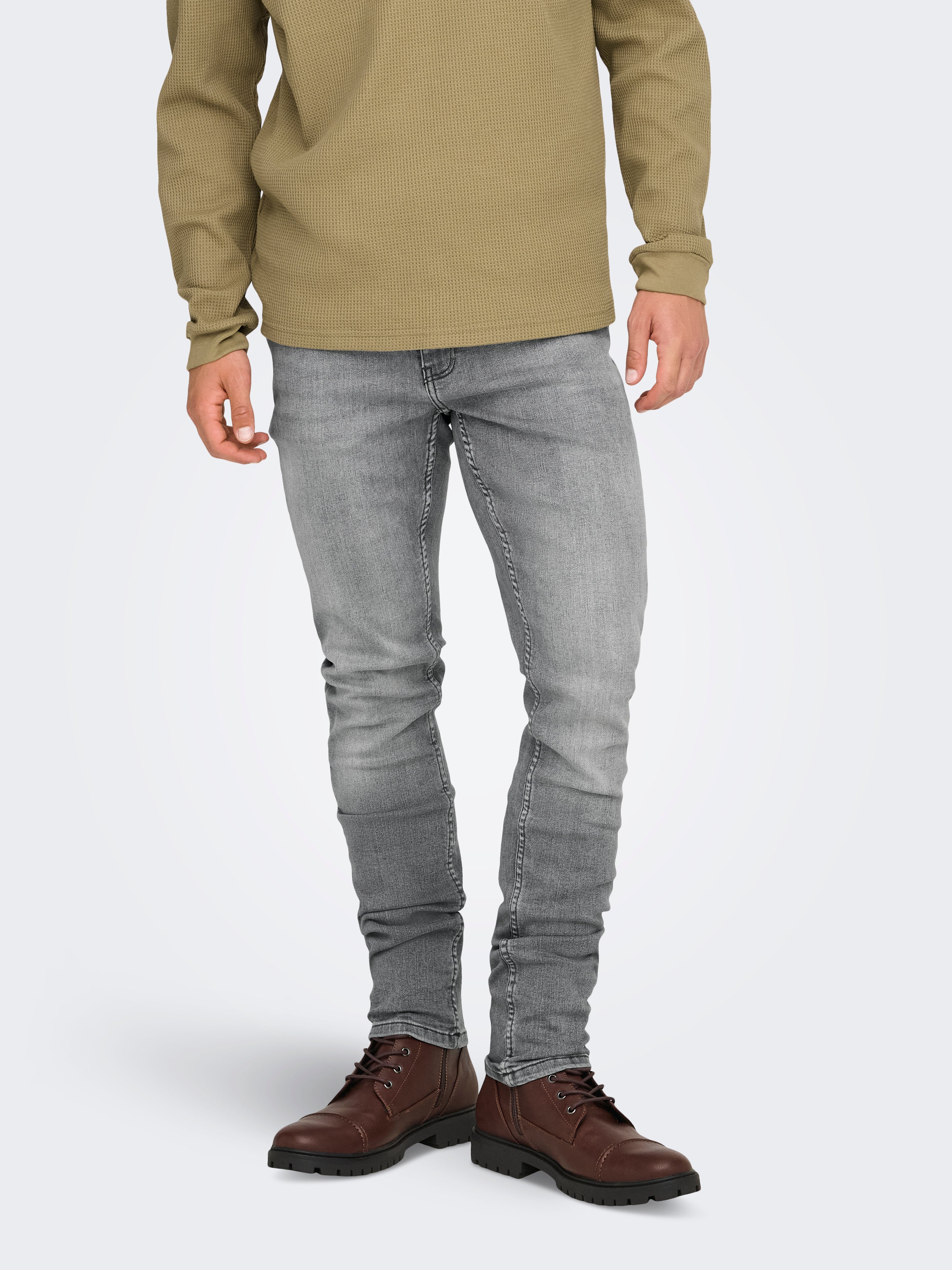 Only & Sons heren jeans onsLOOM SHORTS 3109 GREY PA NOOS