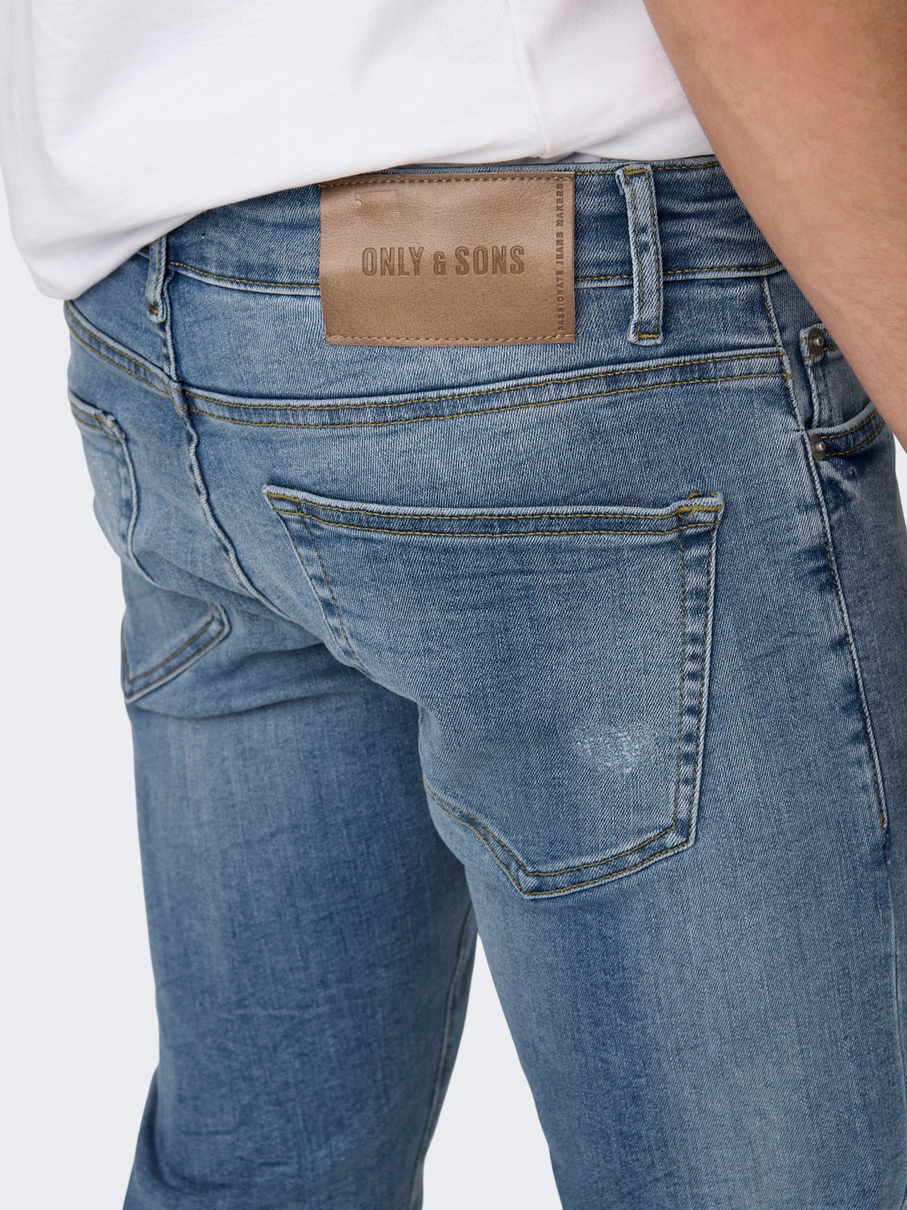 ONLY & SONS Slim Fit Mittlere Taille Jeans -Blue Denim - 22023230