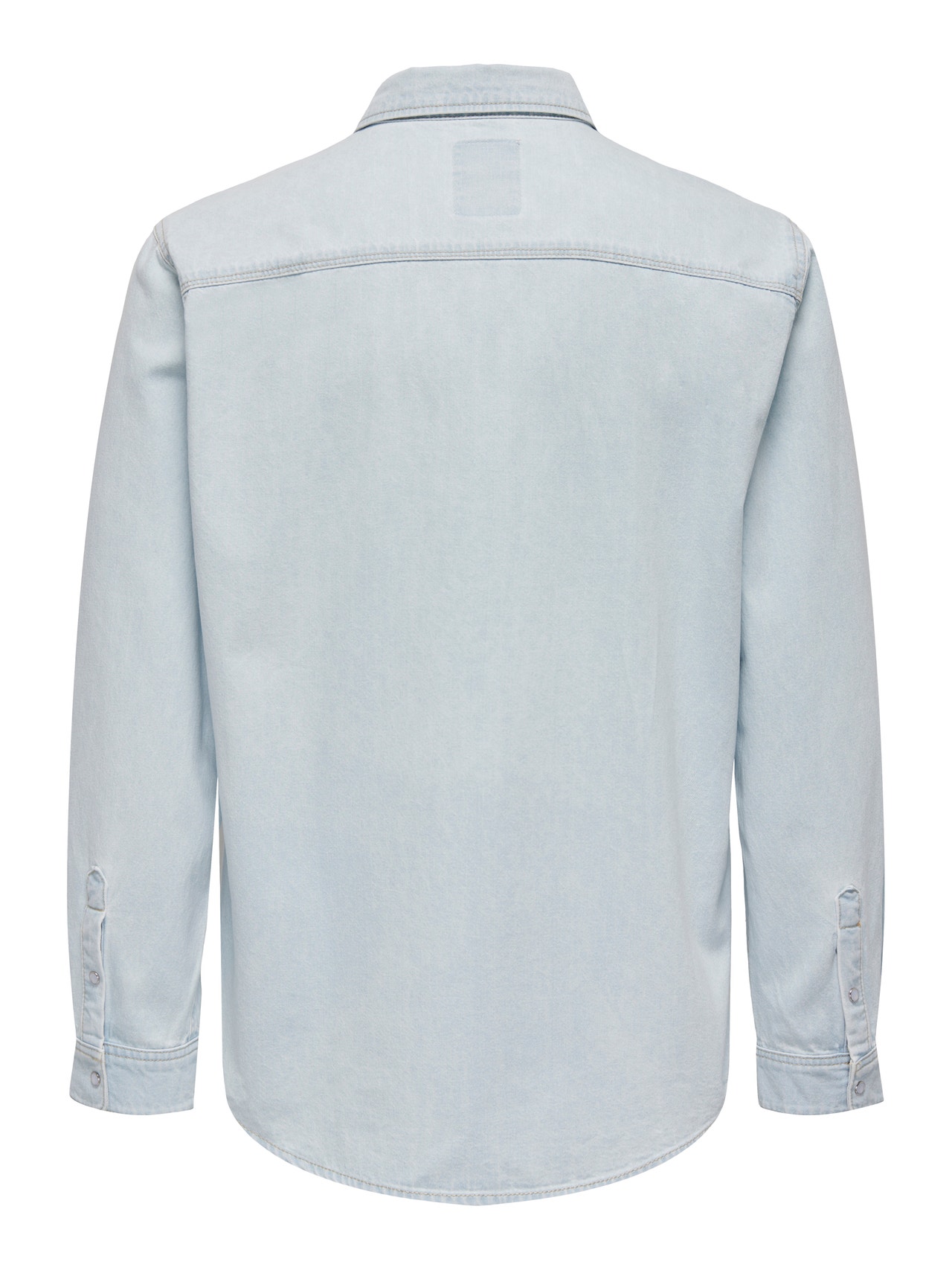 ONLY & SONS Regular Fit Skjortekrage Skjorte -Light Blue Denim - 22023247