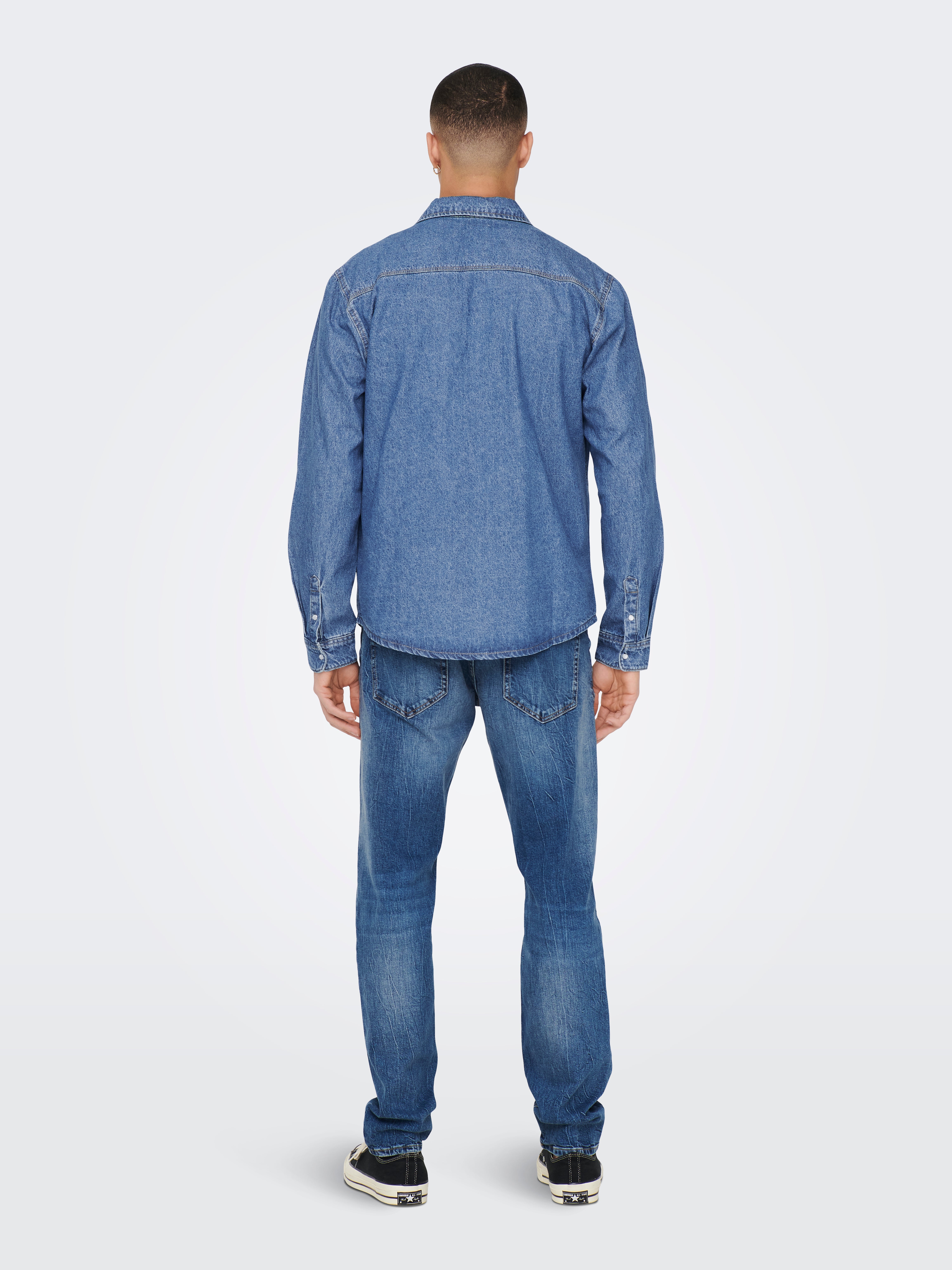 Denim shirt with chest pockets | Medium Blue | ONLY & SONS®