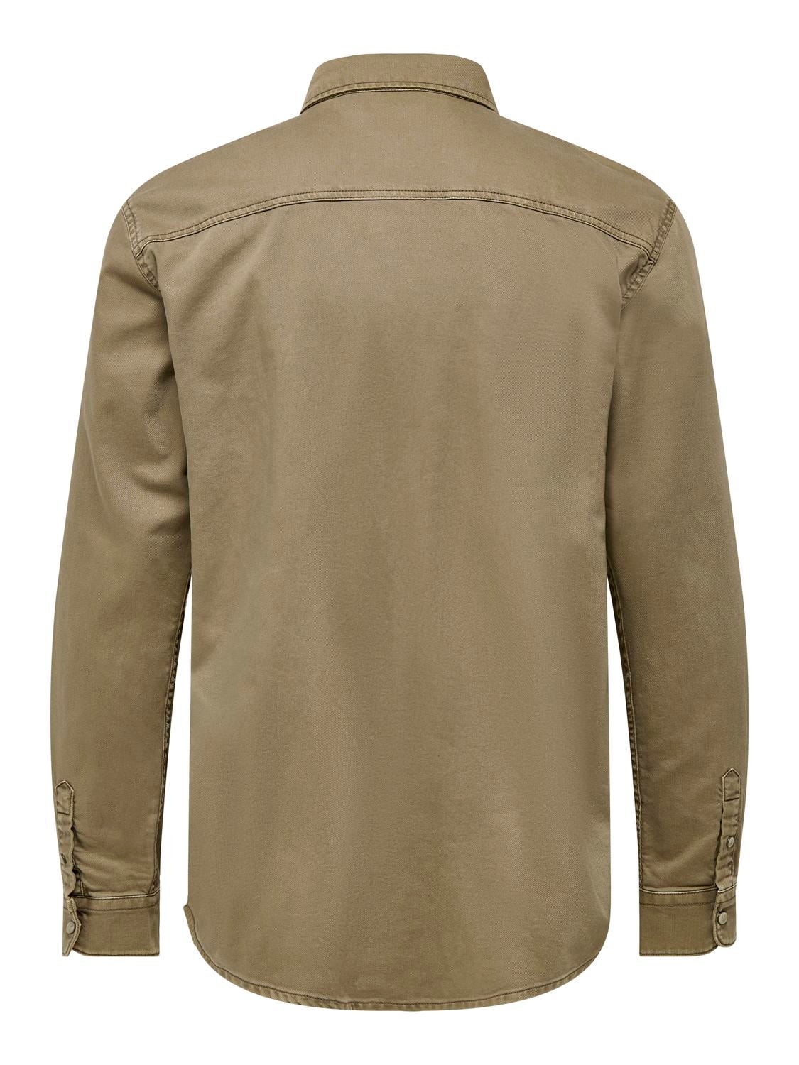 ONLY & SONS Regular fit Overhemd kraag Overhemd -Walnut - 22023247
