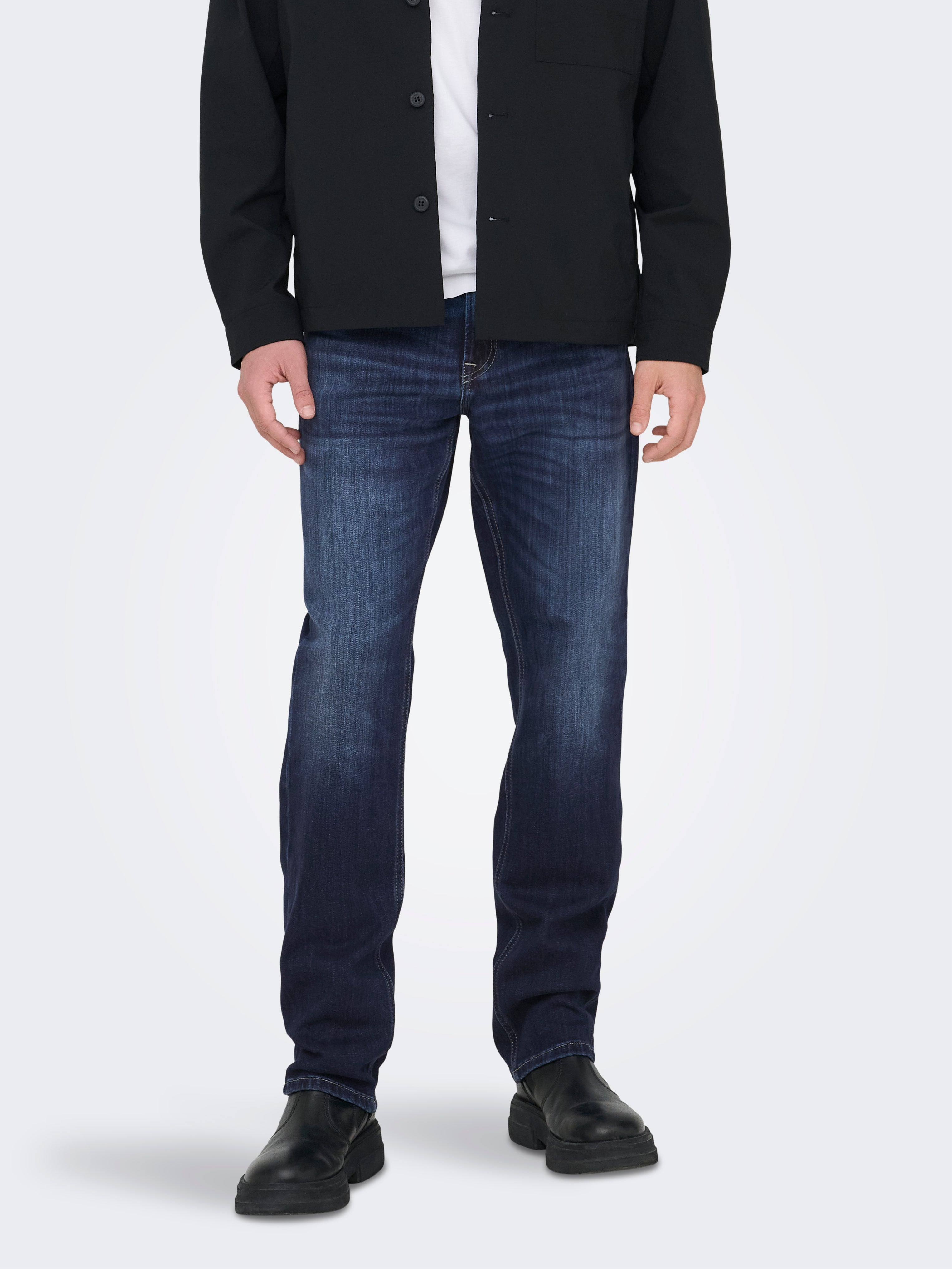 ONSWEFT Mittlere Taille Normal geschnitten Jeans | Mittelblau 