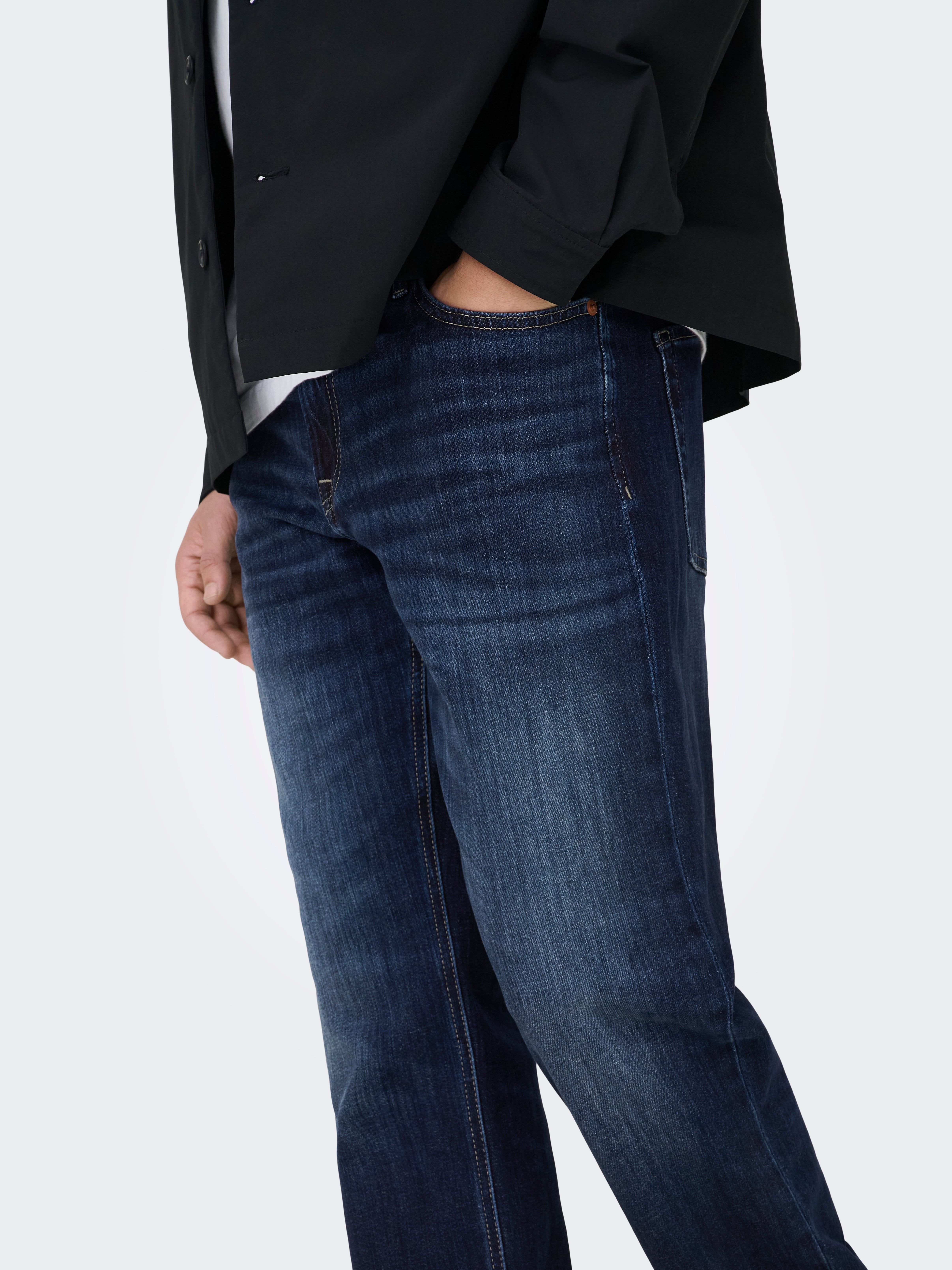 ONSWEFT Mittlere Taille Normal geschnitten Jeans | Mittelblau 