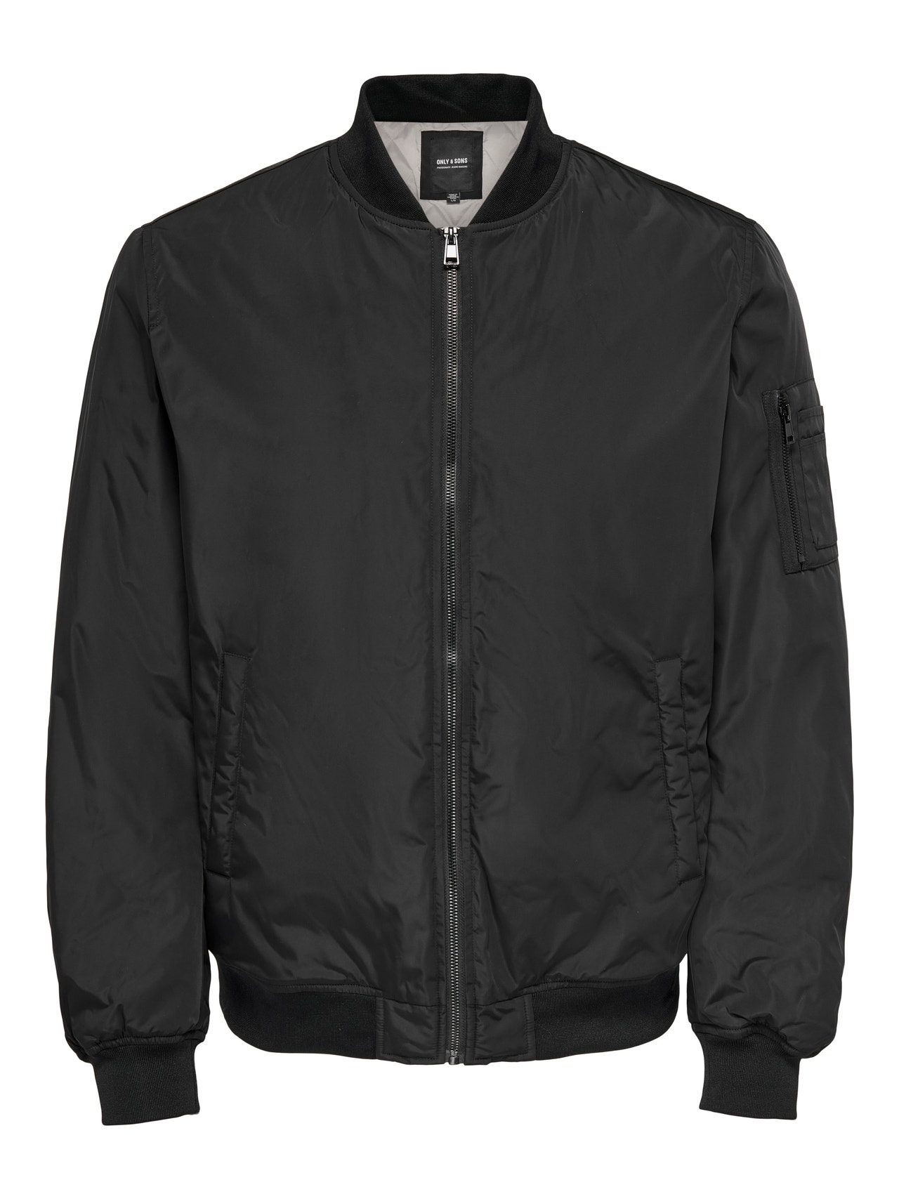 ONLY & SONS Solid color bomber jacket -Black - 22023287