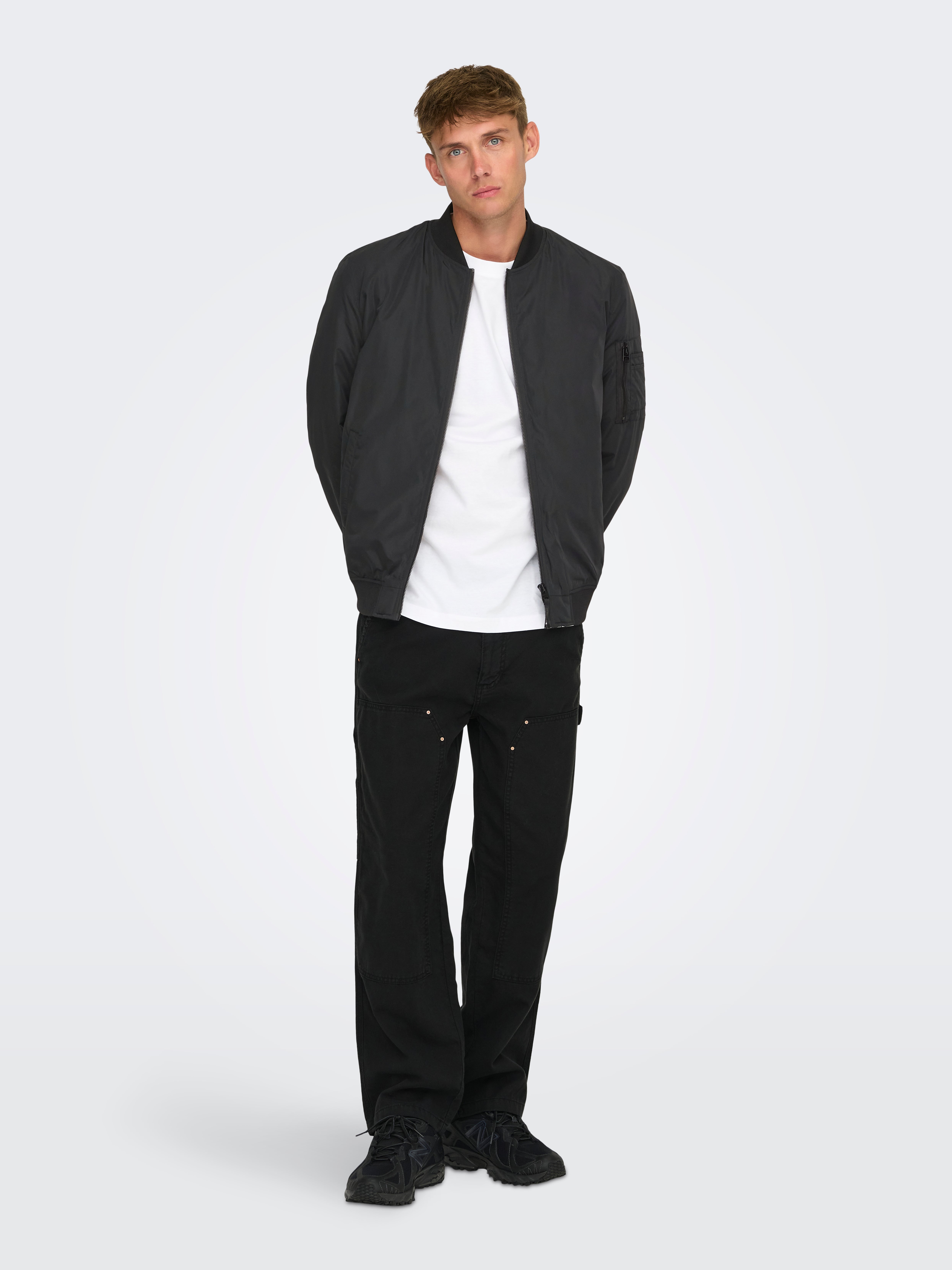 ジャケット・アウター detachable bomber tailored jacket New Zara Technical Jacket w Pockets Bomber S 3286/501