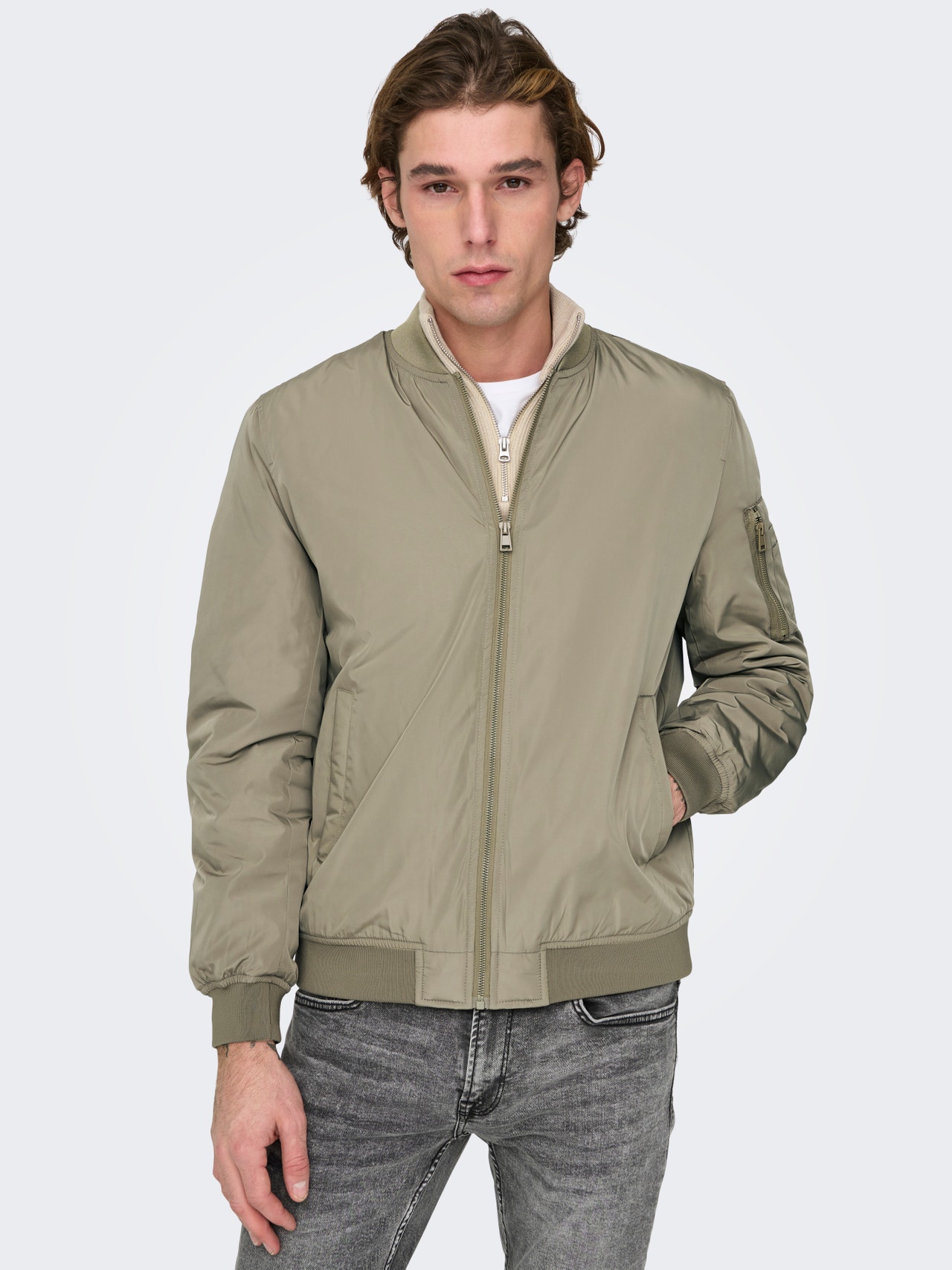 ONLY & SONS Baseball Ribbed cuffs Jacket -Fallen Rock - 22023287