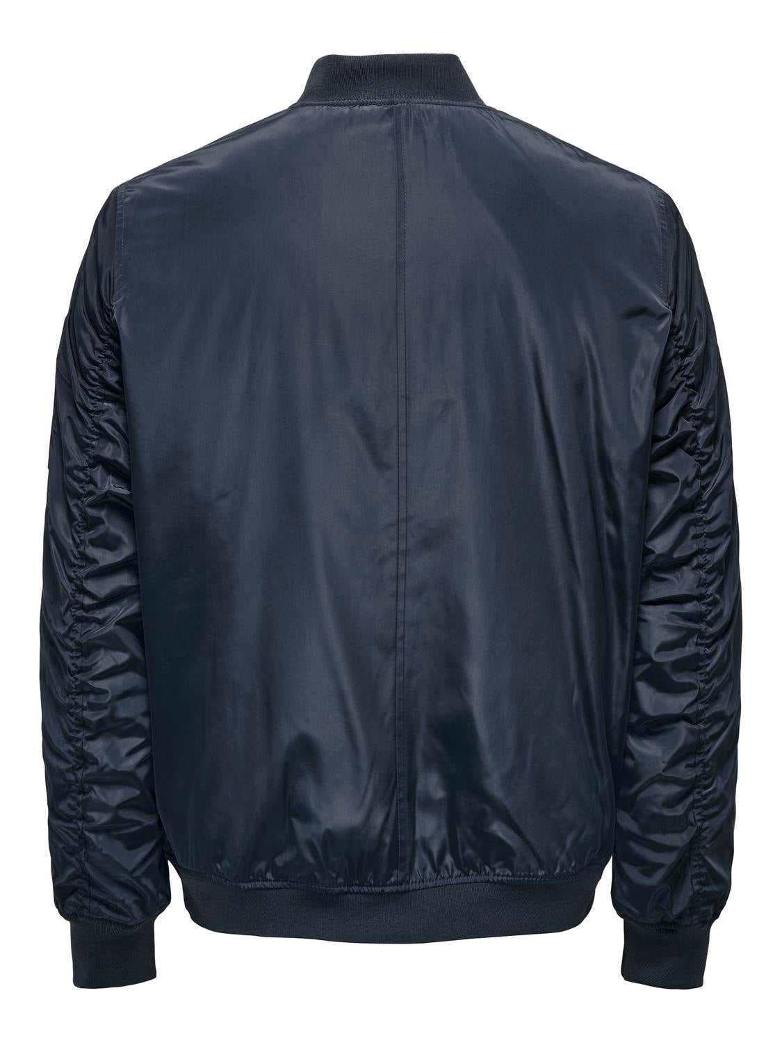 Blue and outlet black bomber jacket