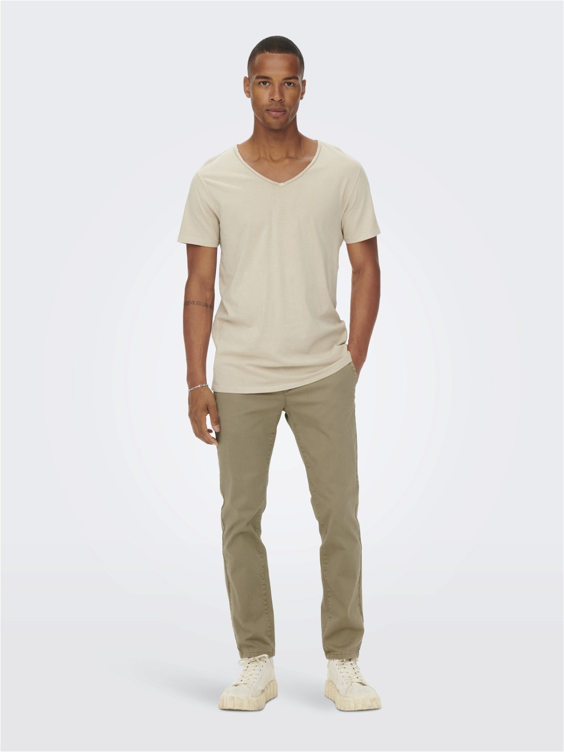 ONLY & SONS ONSPETE SLIM CHINO 3323 PANT NOOS -Chinchilla - 22023323