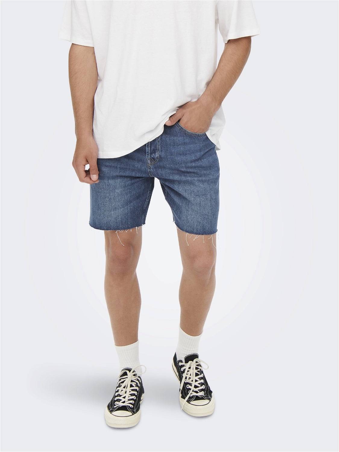 ショップ Only & Sons ONSAVI - Denim shorts - black denim メンズ