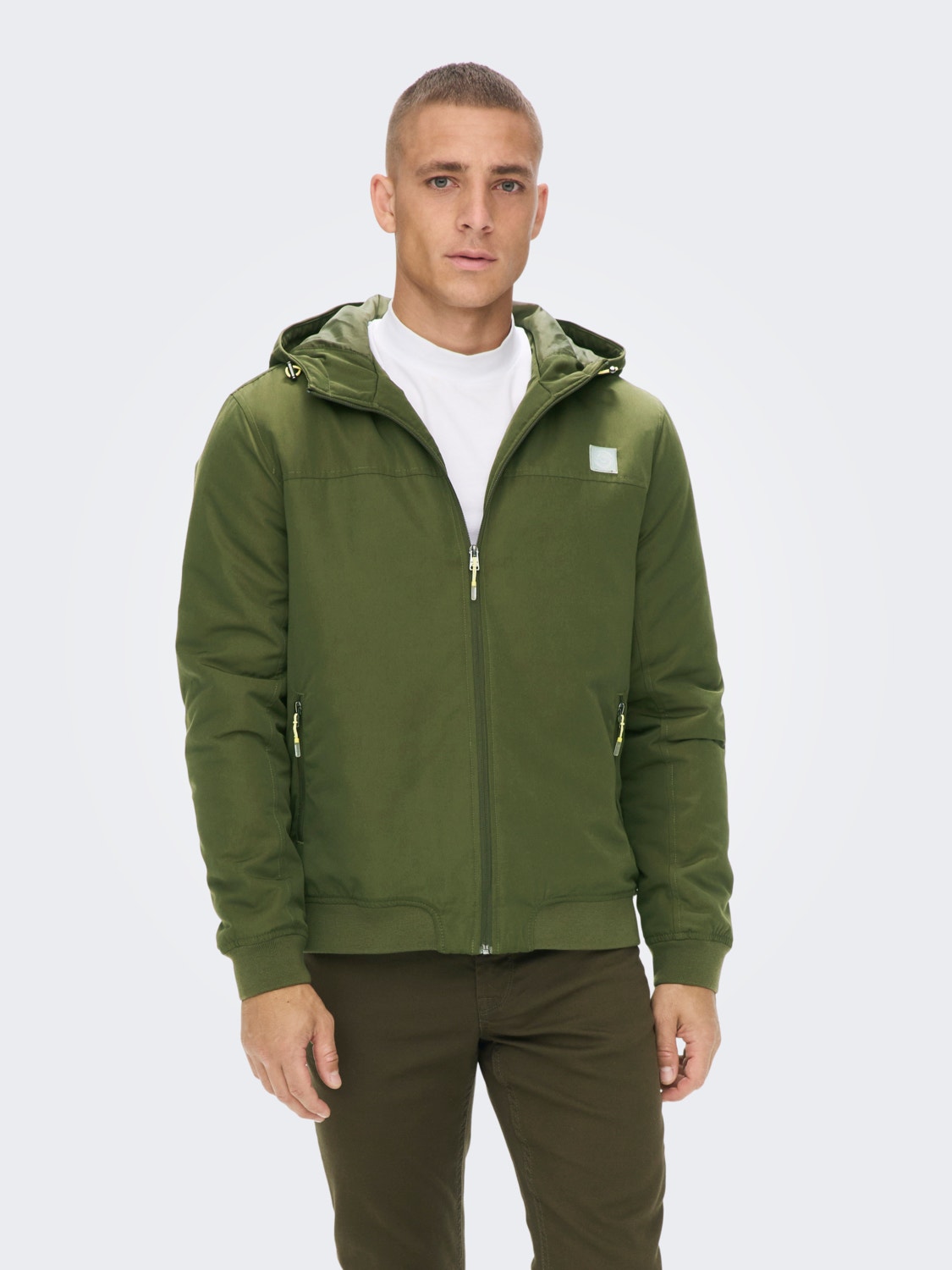 ONLY & SONS Hood with string regulation Jacket -Olive Night - 22023335