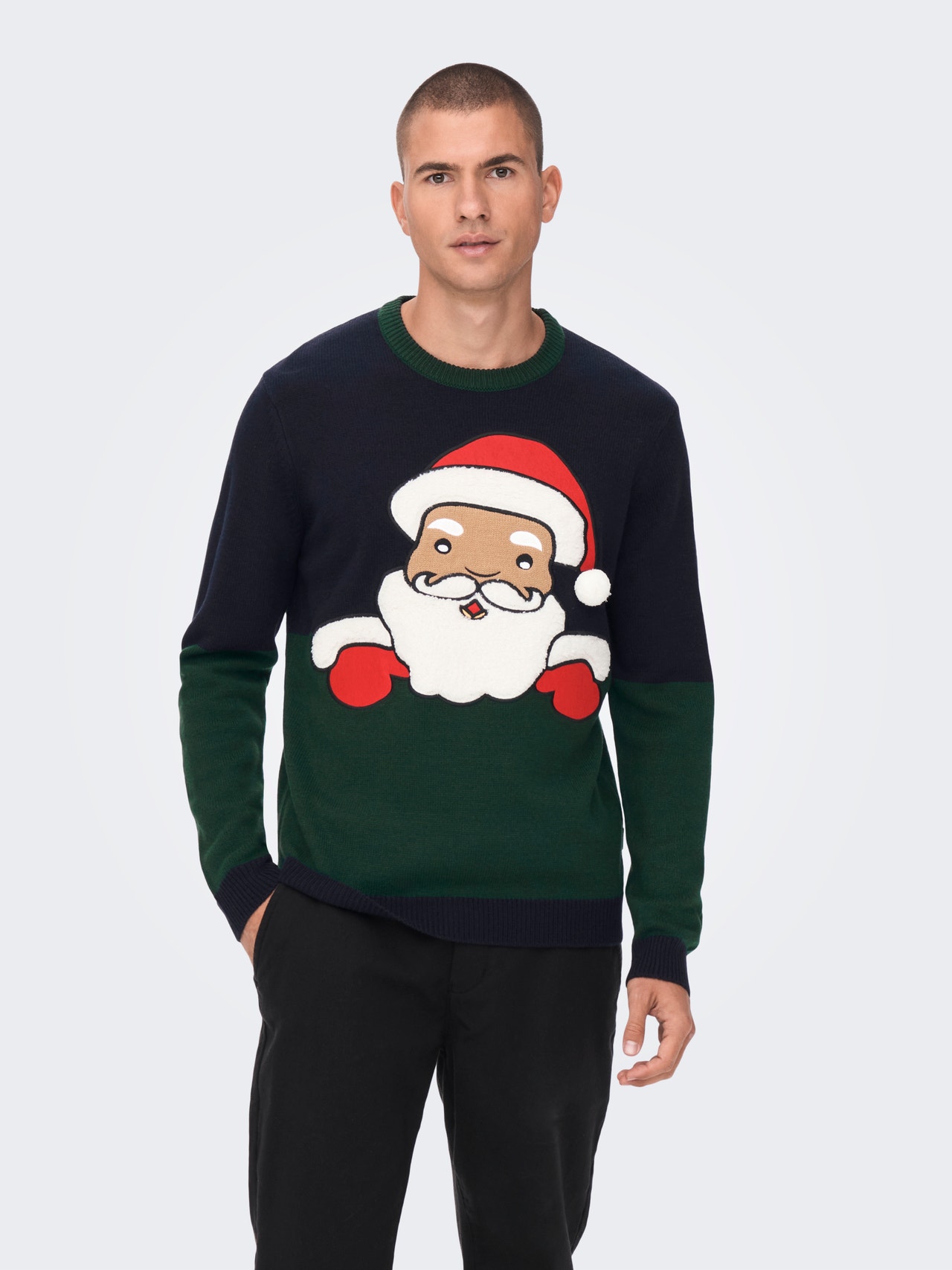 ONLY & SONS Christmas knitted pullover -Dark Navy - 22023346