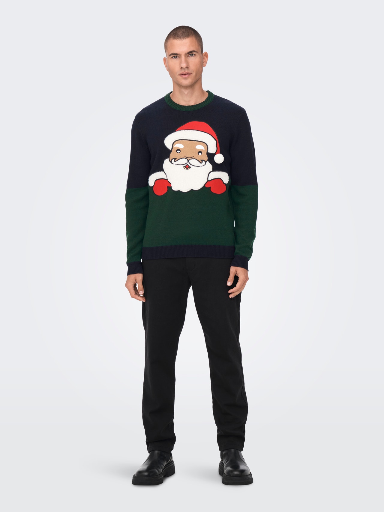 ONLY & SONS Christmas knitted pullover -Dark Navy - 22023346