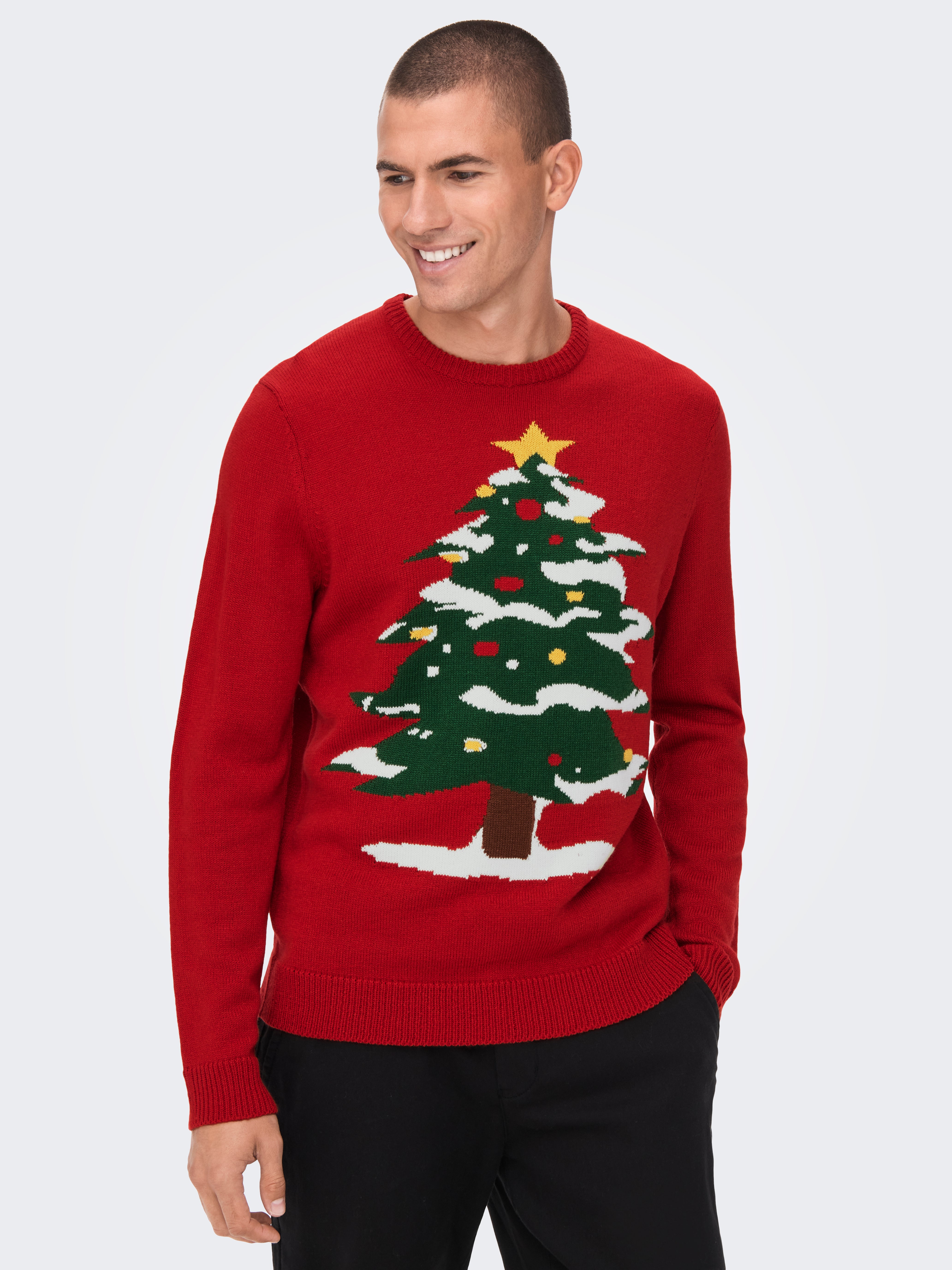 Mens red hot sale christmas sweater