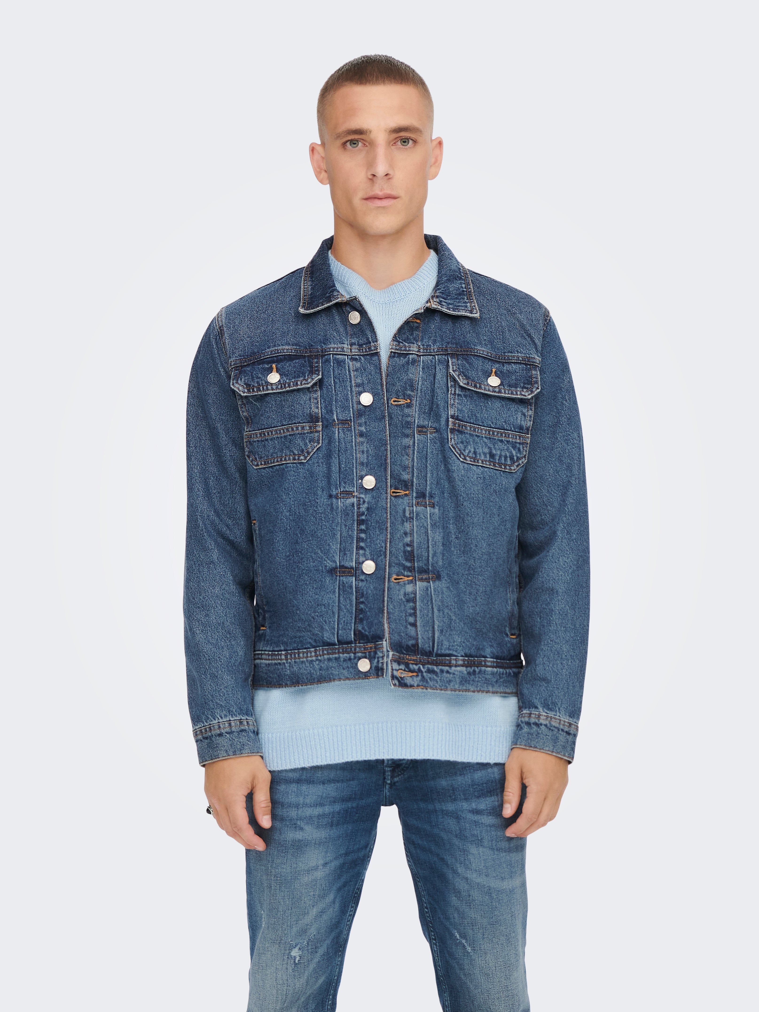 CROPPED DENIM JACKET - LIGHT WASH – Yuzefi