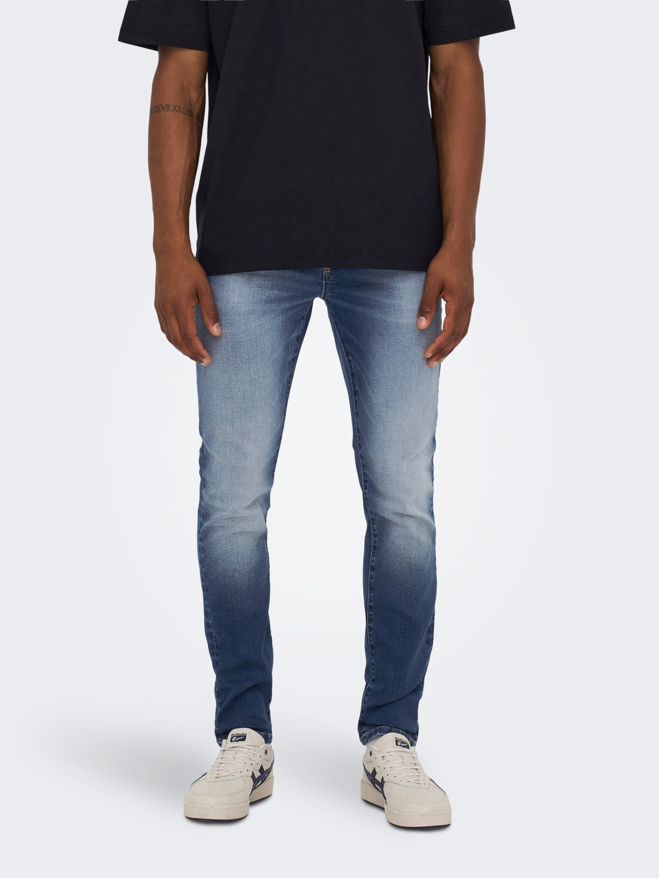 ONLY & SONS Slim Fit Mid waist Jeans -Medium Blue Denim - 22023522