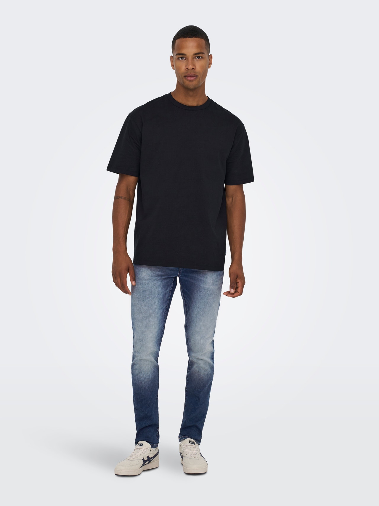 ONLY & SONS Slim Fit Mittlere Taille Jeans -Medium Blue Denim - 22023522