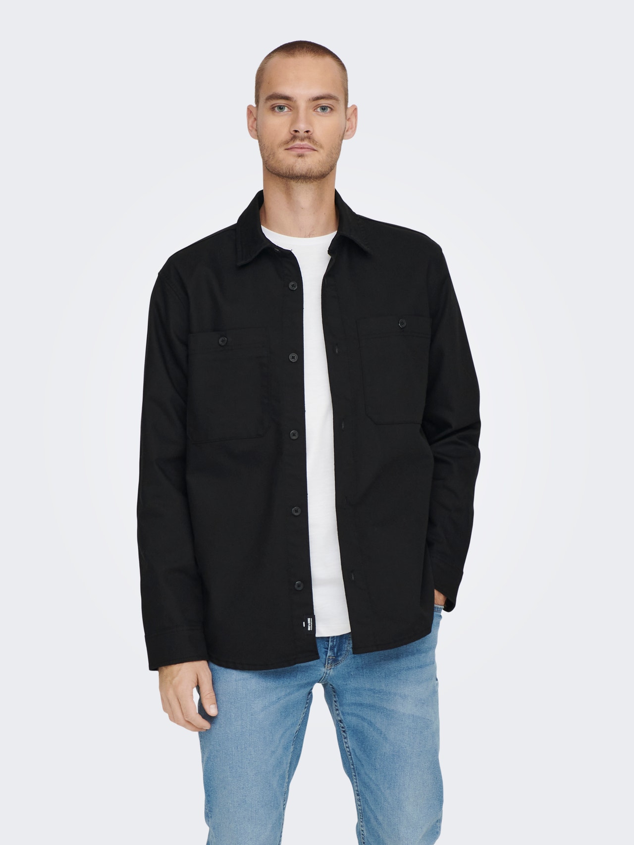 ONLY & SONS Loose Fit Shirt collar Shirt -Black - 22023597