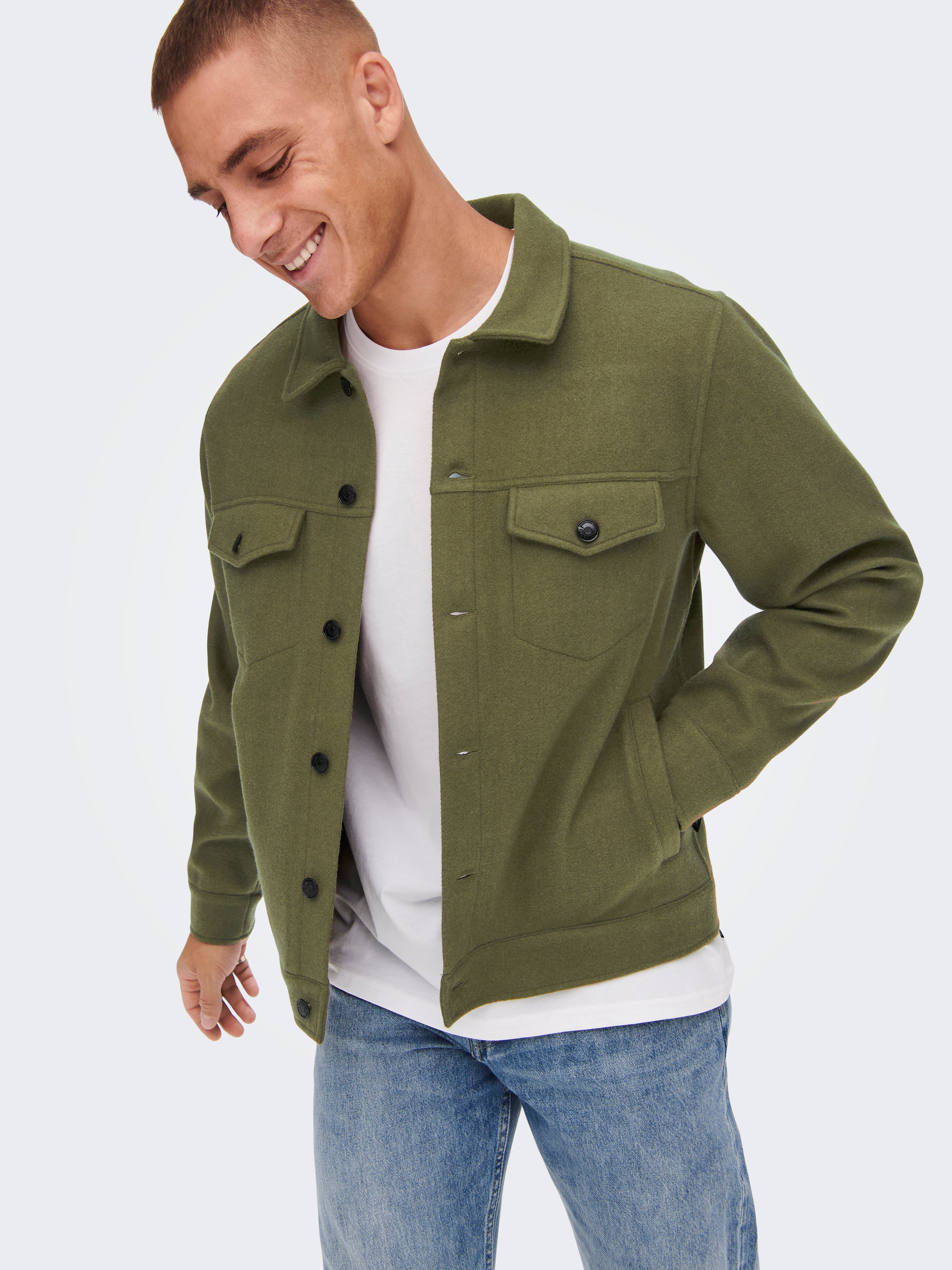 Regular shirt jacket | Dark Brown 