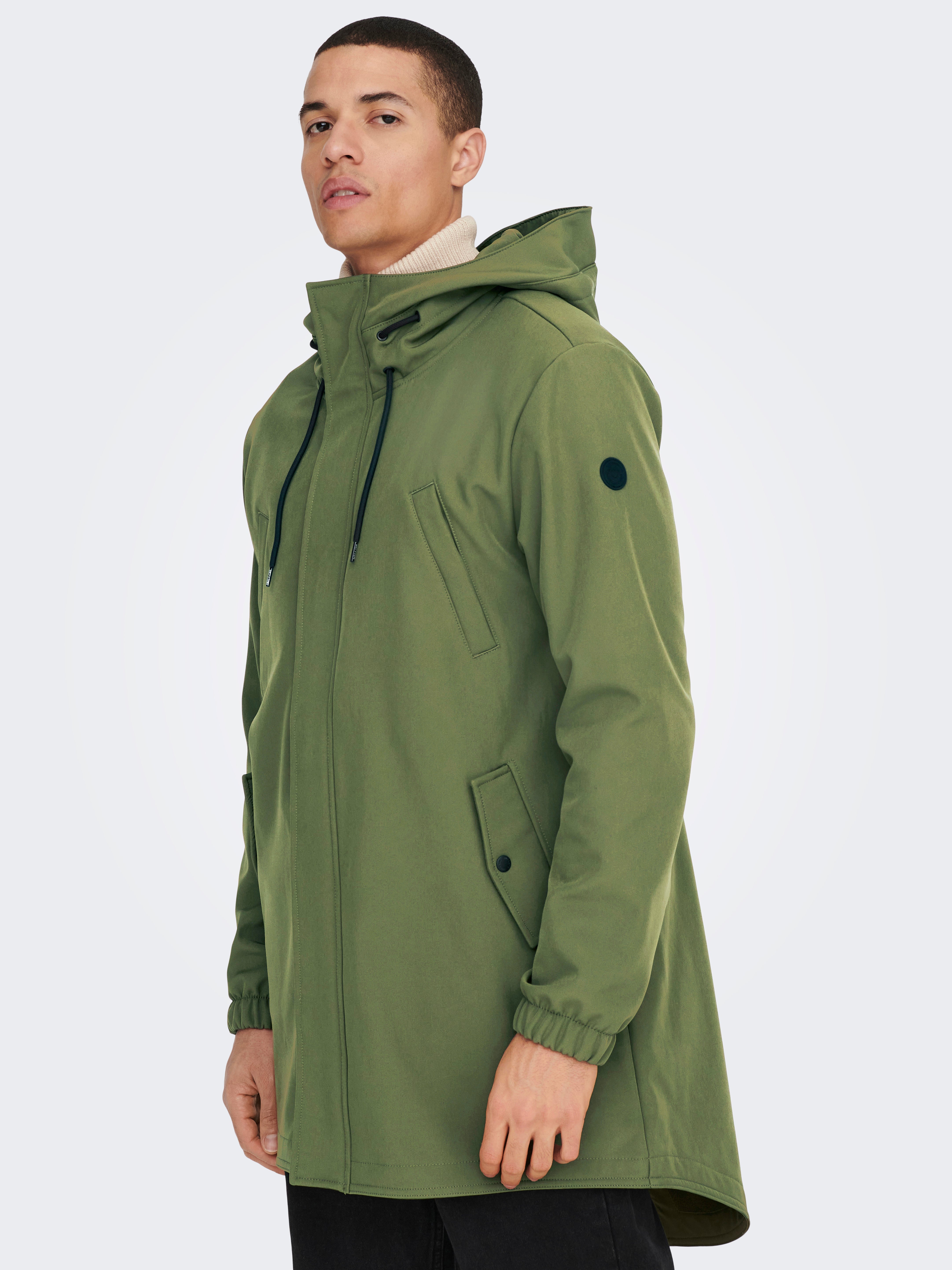 Only & sons deals hooded green parka