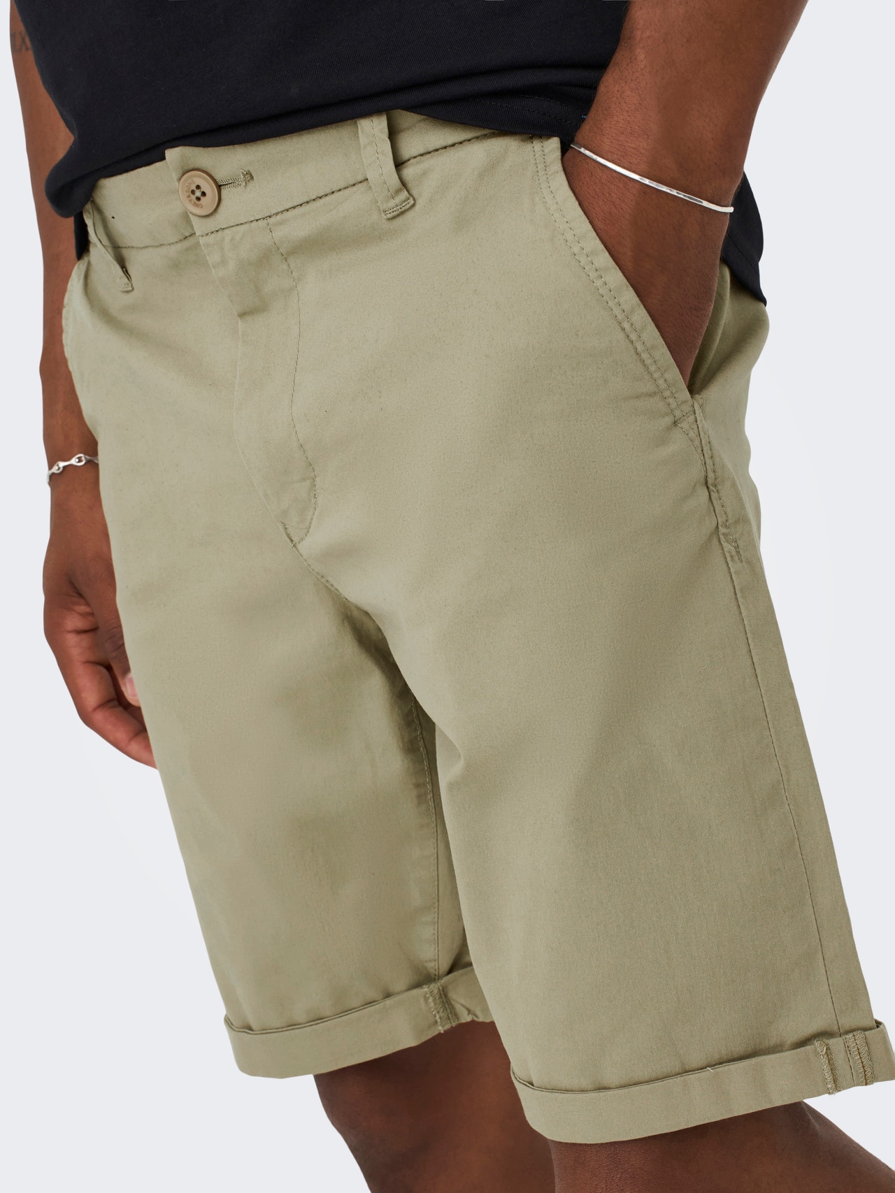 ONLY & SONS Regular fit chino shorts -Chinchilla - 22023742