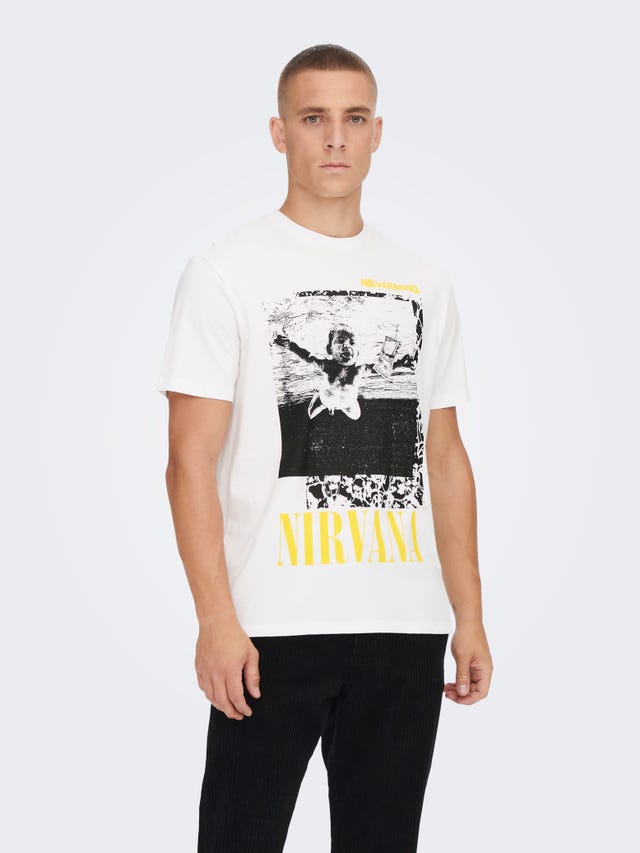 ONLY & SONS O-hals t-shirt med print - 22023782